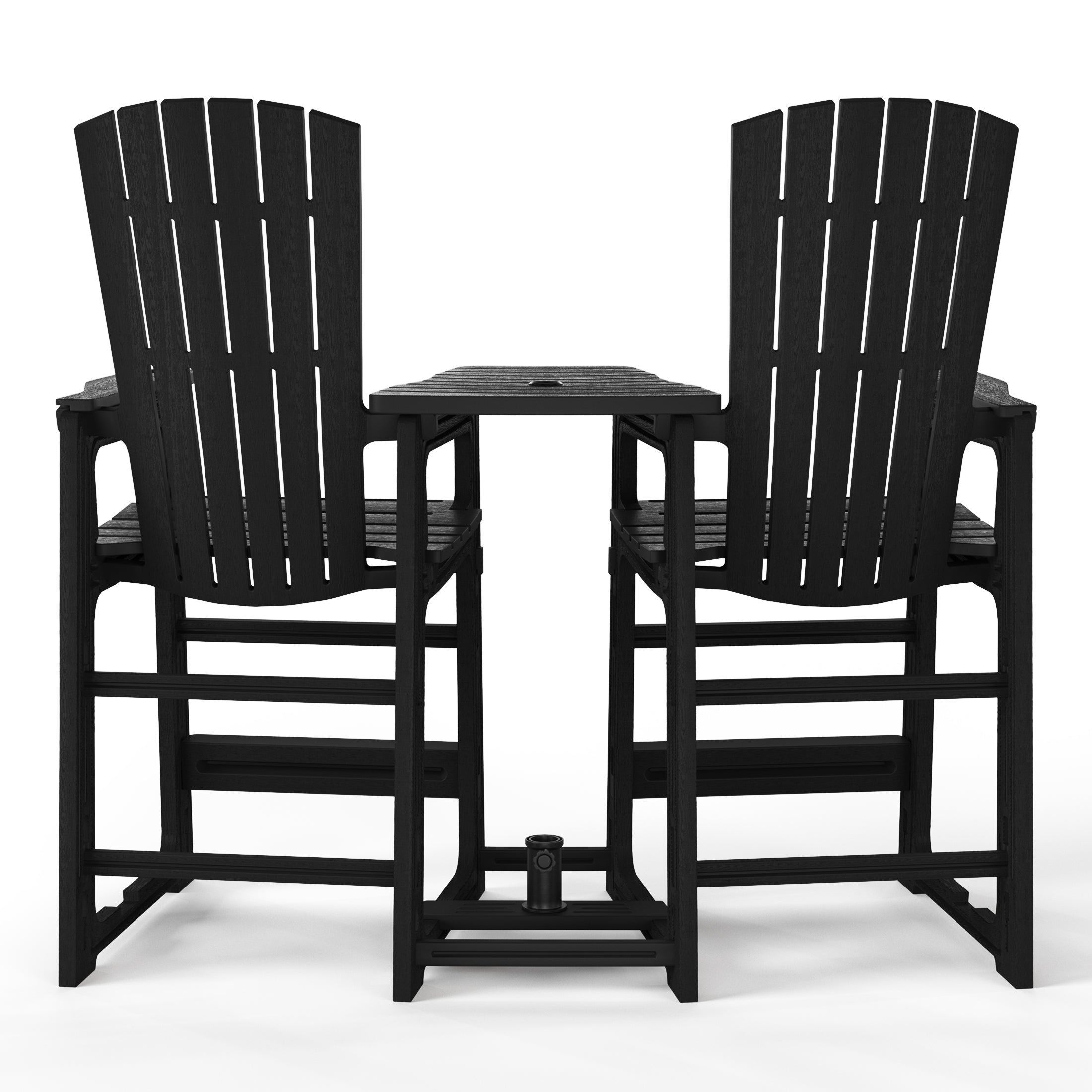 Cayman Outdoor Tall Adirondack Chairs With Connecting Table Tray (Set of 2)