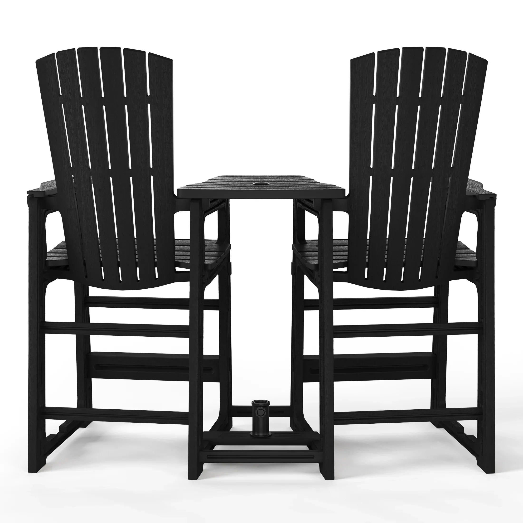 Cayman Outdoor Tall Adirondack Chairs With Connecting Table Tray (Set of 2)