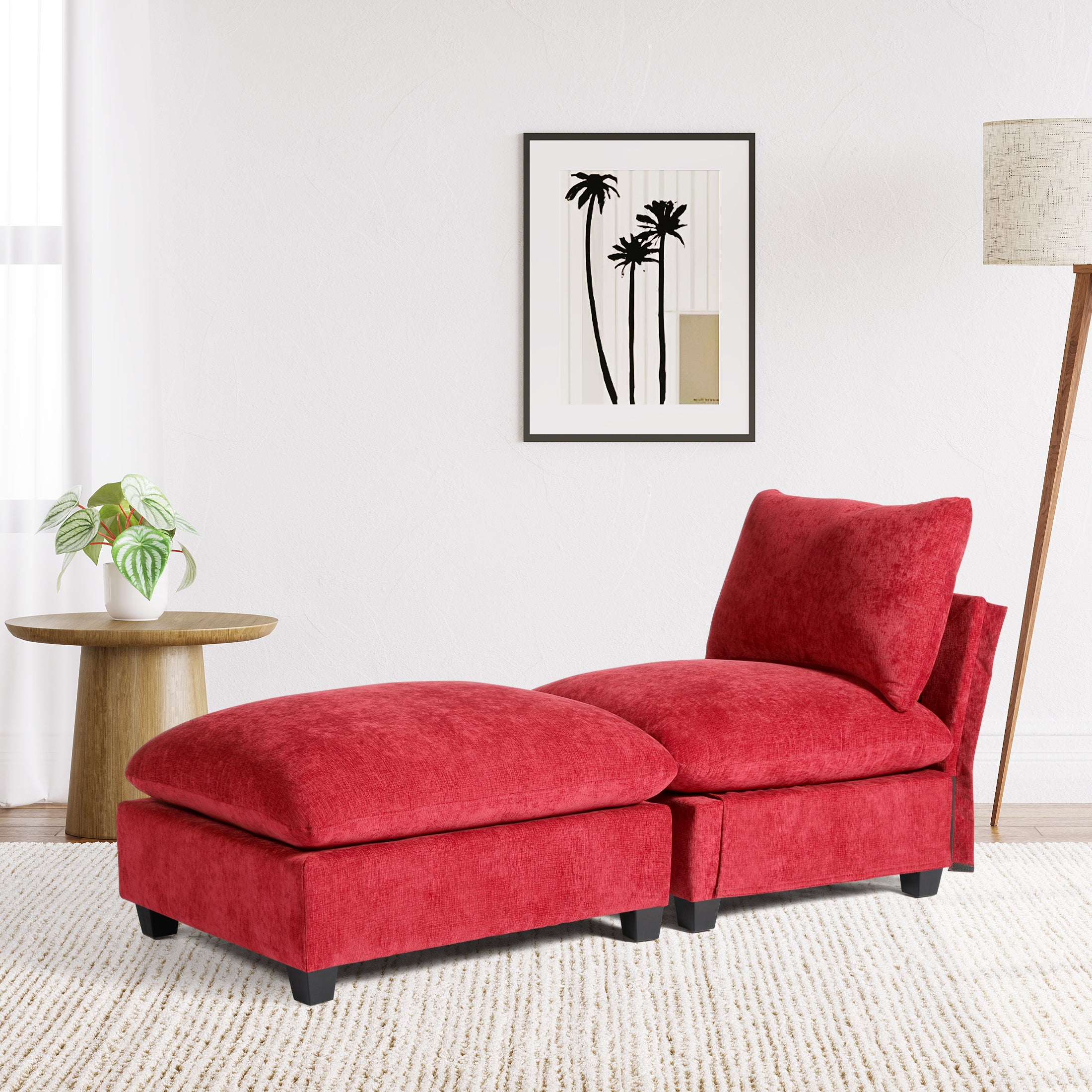 Springfield 68.5" Chenille Upholstered Indoor Chaise Lounge Chair