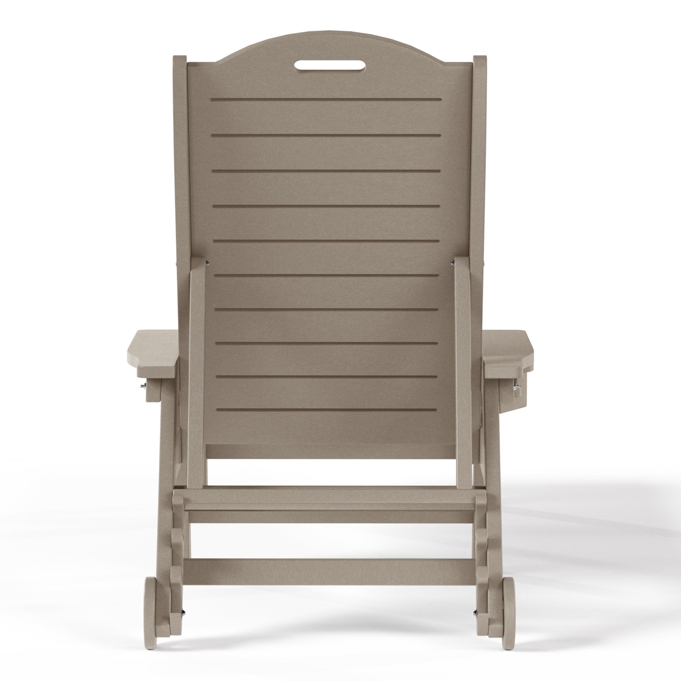 Lago Outdoor HDPE Patio Chaise Lounge With Wheels & Cup Holder