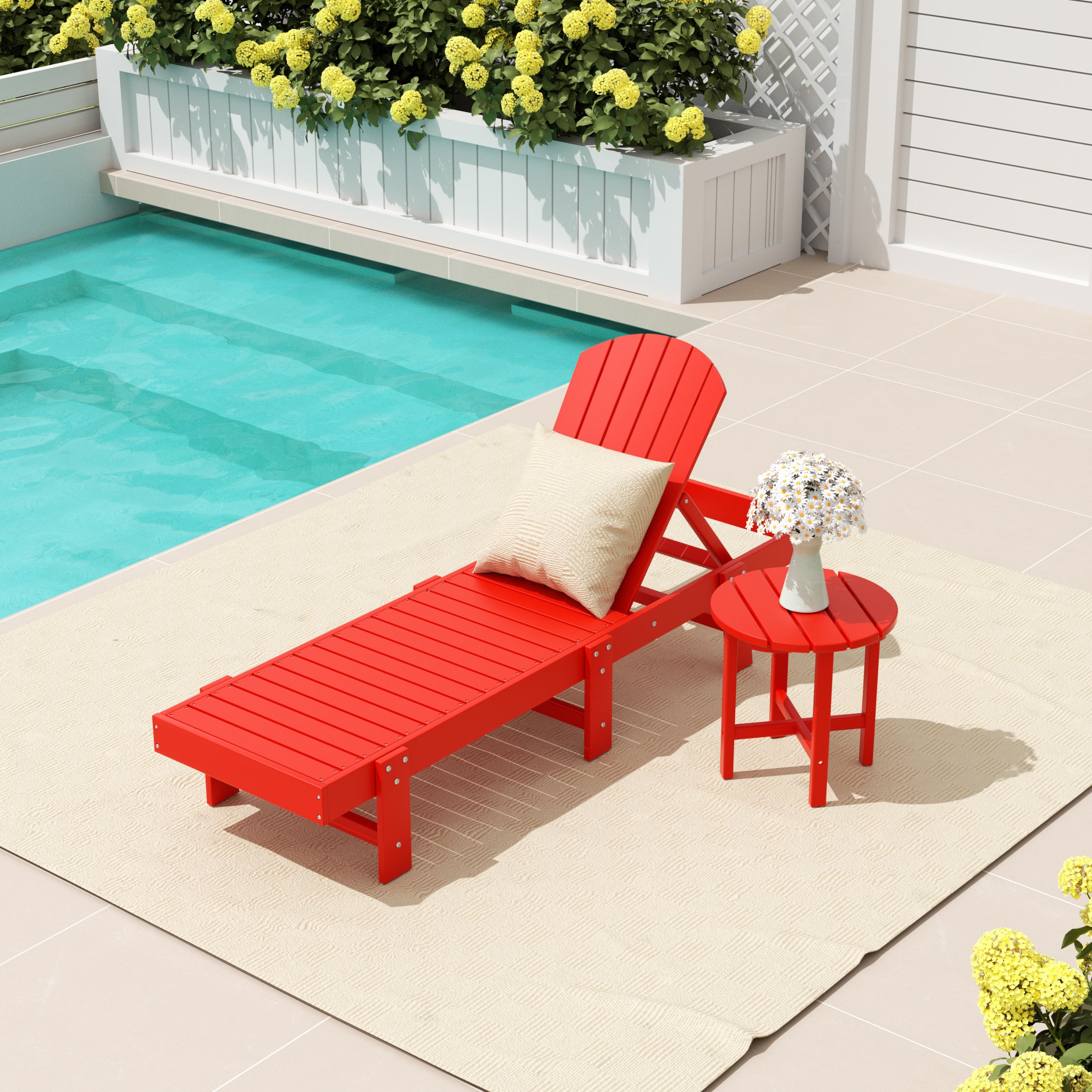 Portside 2 Piece Poly Reclining Chaise Lounge