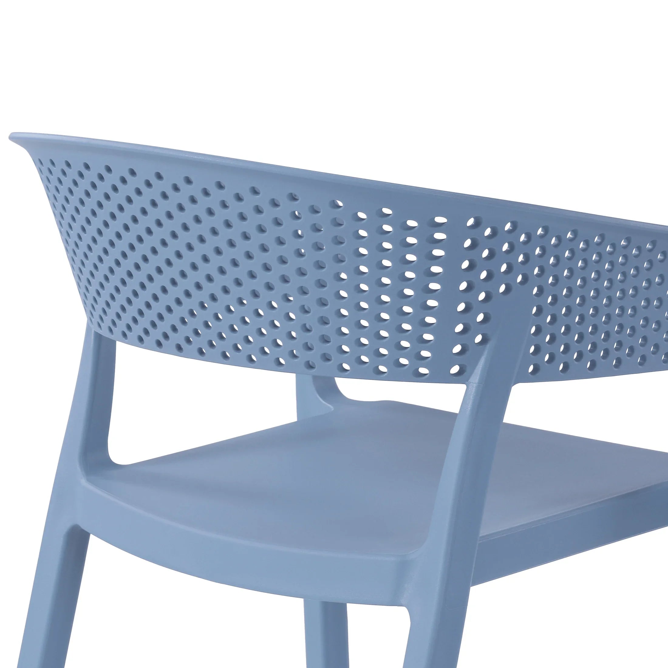 Sunshine Outdoor Modern Stackable Plastic Resin Patio Dining Armchair (Set of 2)