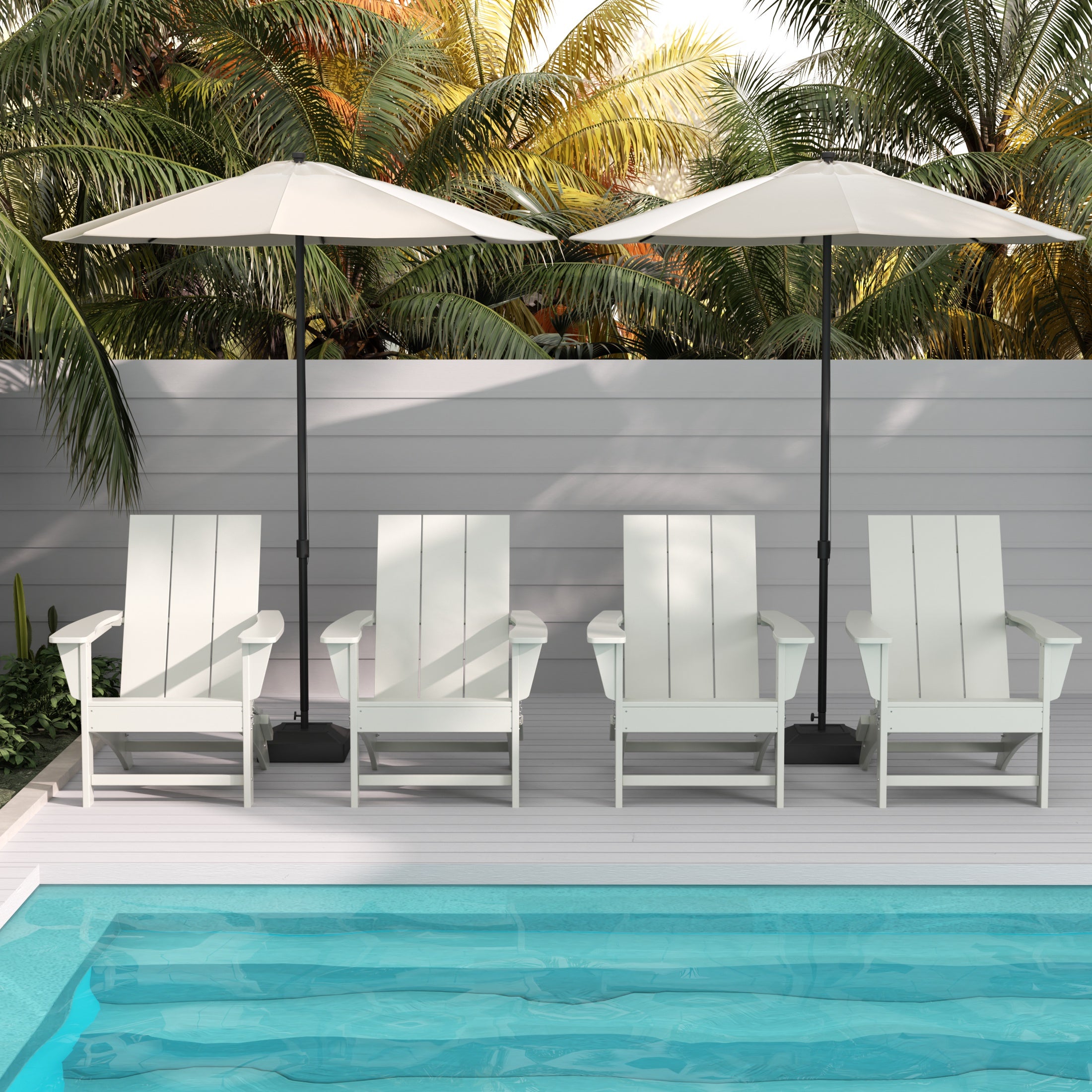 Palms Modern Outdoor Folding Adirondack Chair (Set of 4)