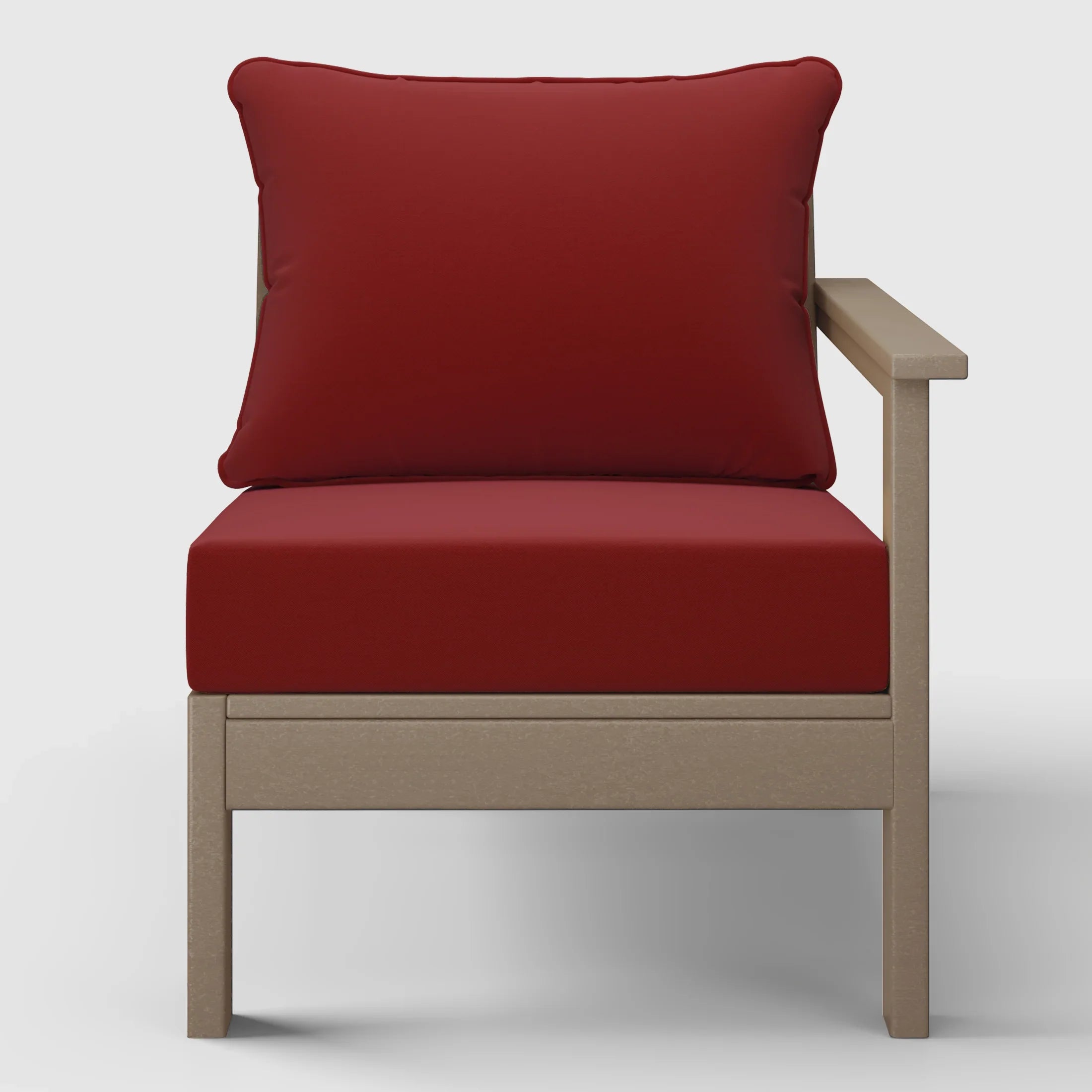 Portsmouth Outdoor Patio HDPE Right Arm Sectional Corner Club Chair with Patio Cushions