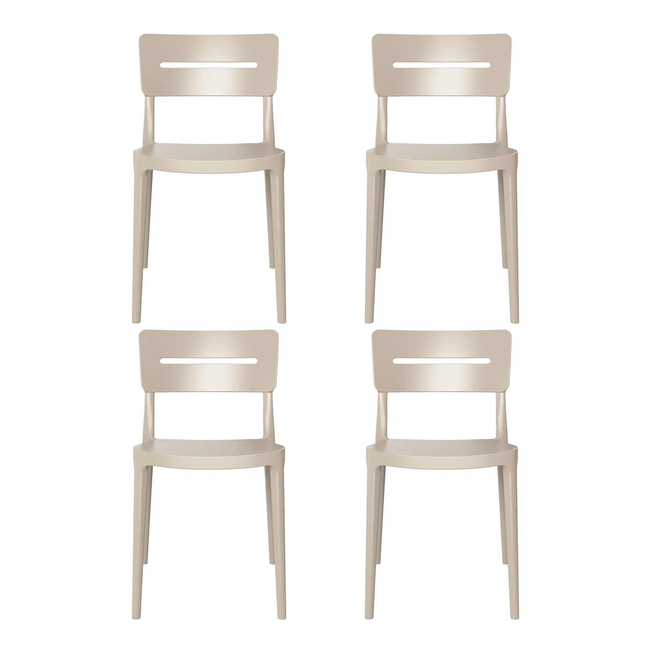 Sunshine Outdoor Modern Stackable Plastic Patio Dining Chairs (Set of 4)