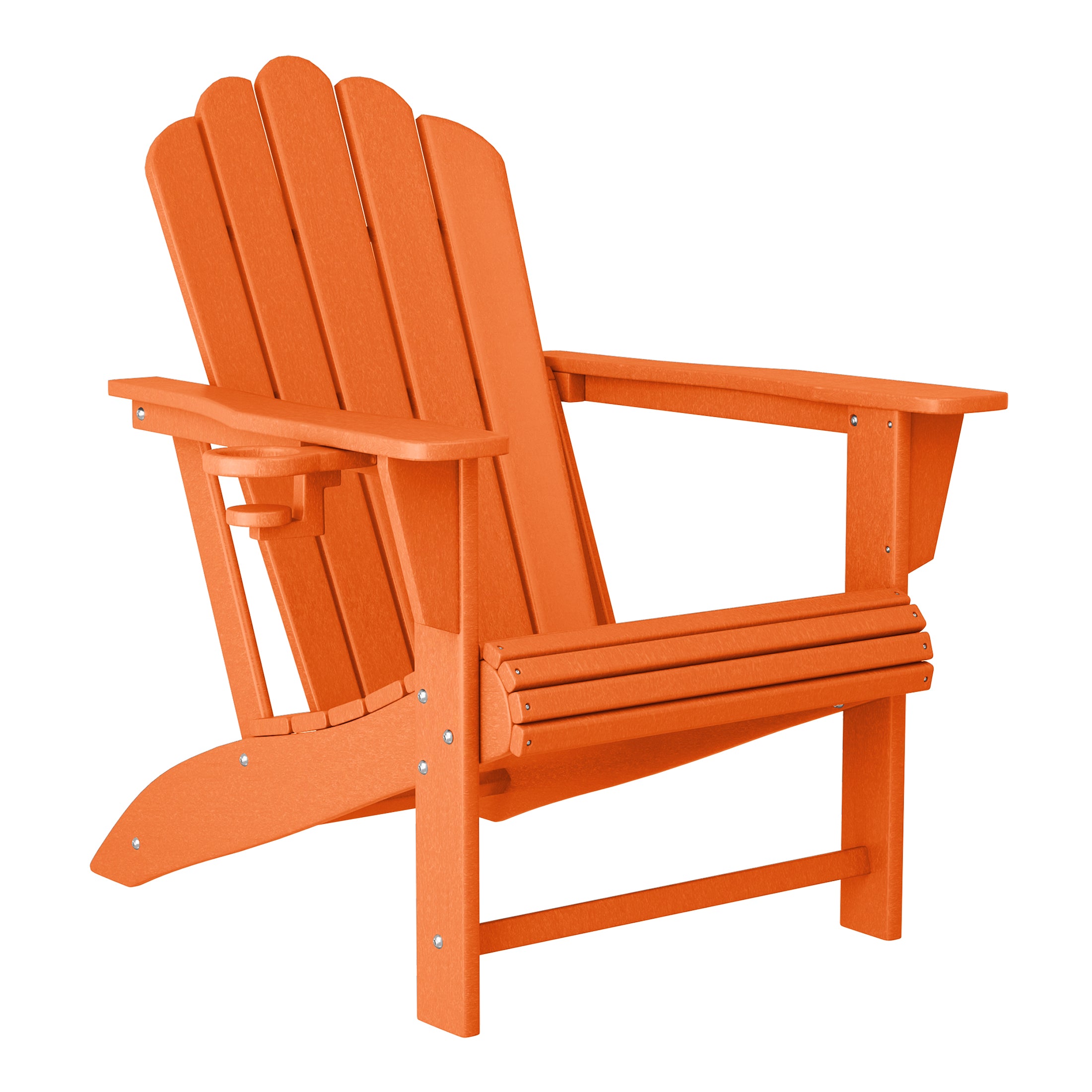 Lakeview Outdoor Patio HDPE Adirondack Chairs With Cup Holders (Set of 4)