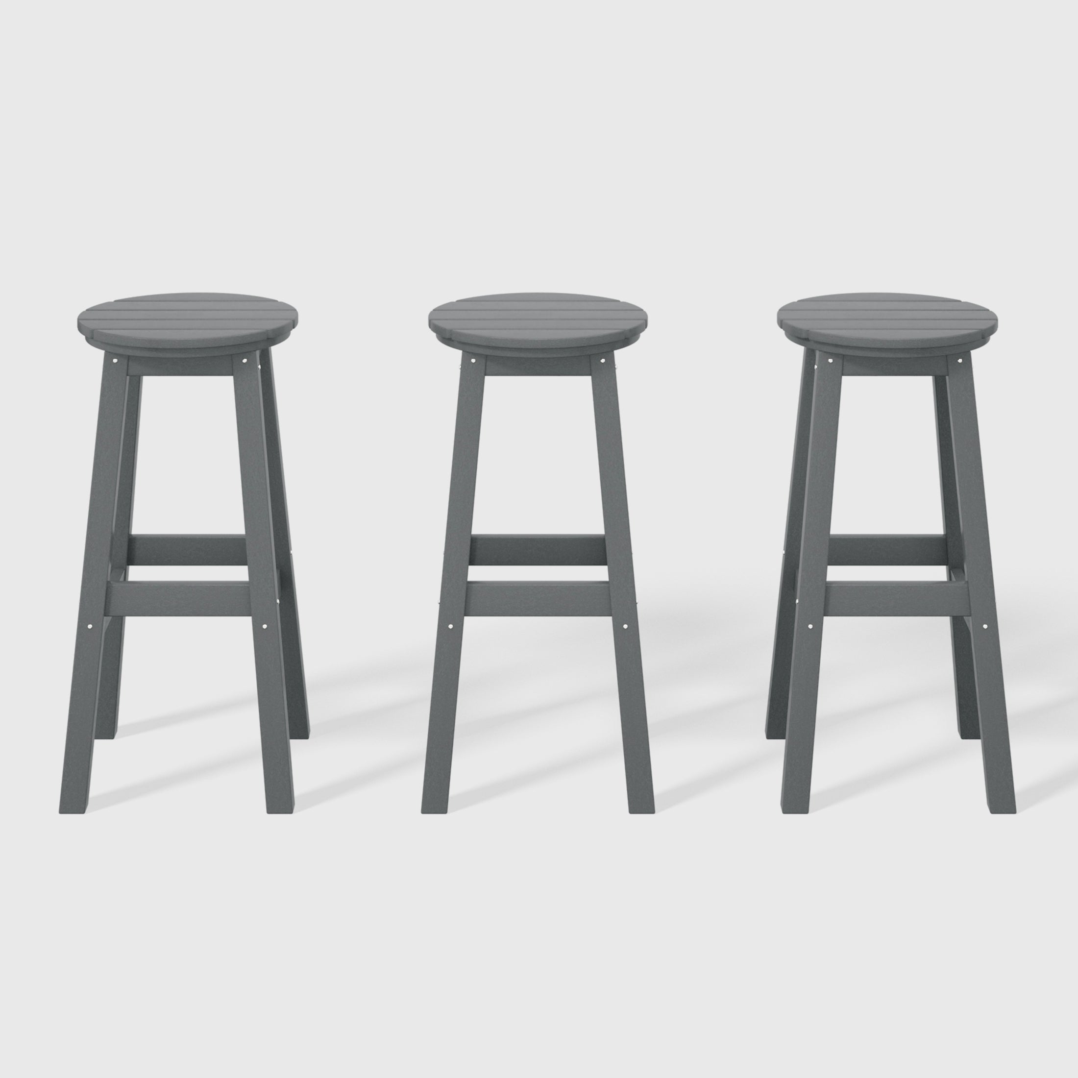 Paradise 29" HDPE Outdoor Patio Round Bar Stool Set of 3