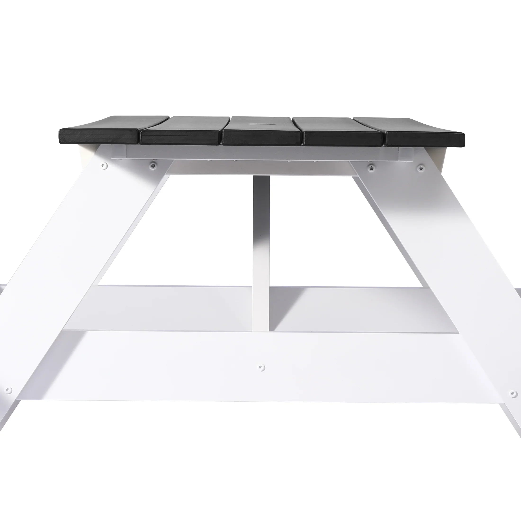 Macon Outdoor 70" HDPE Plastic Picnic Table Bench With Umbrella Hole