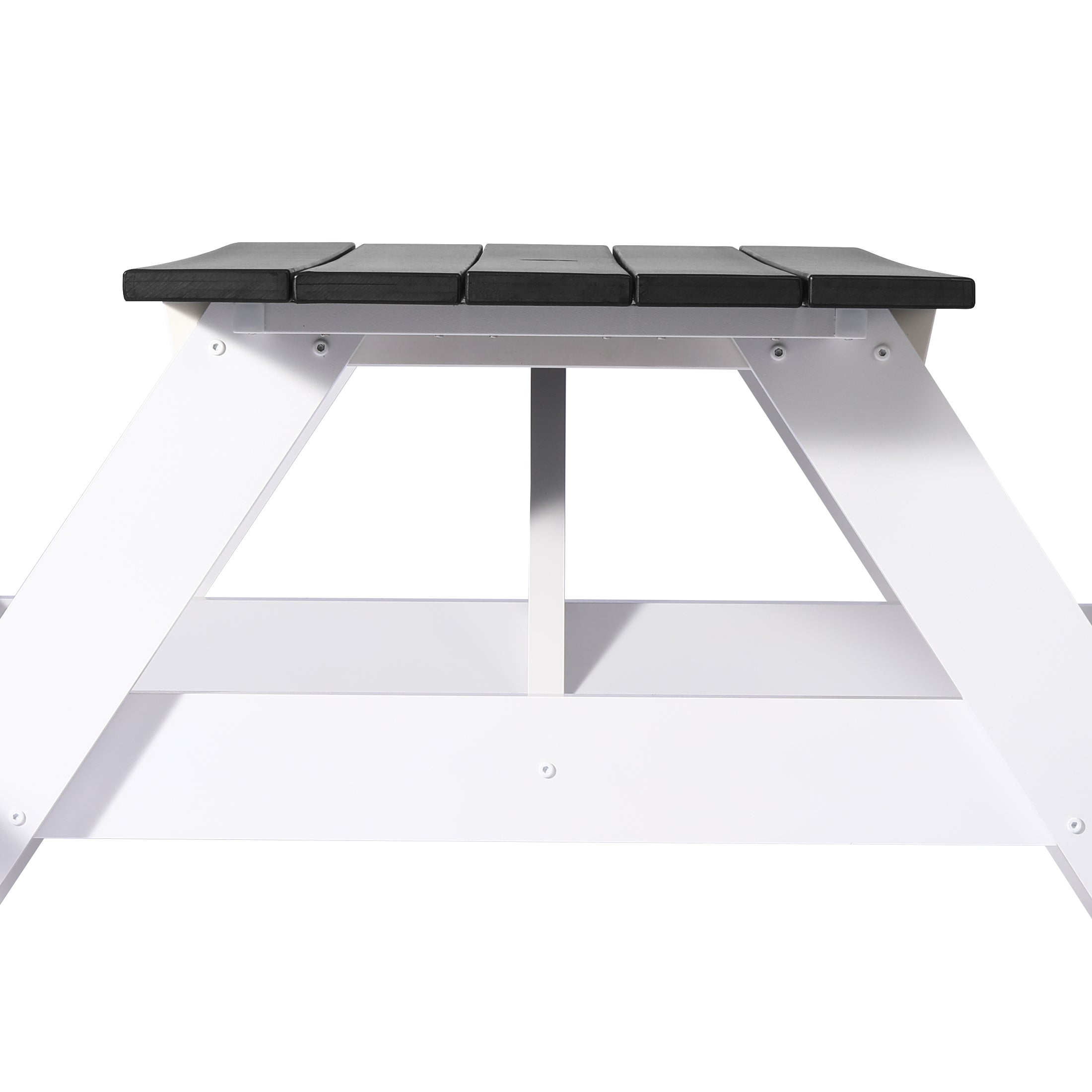 Macon Outdoor 70" HDPE Plastic Picnic Table Bench With Umbrella Hole