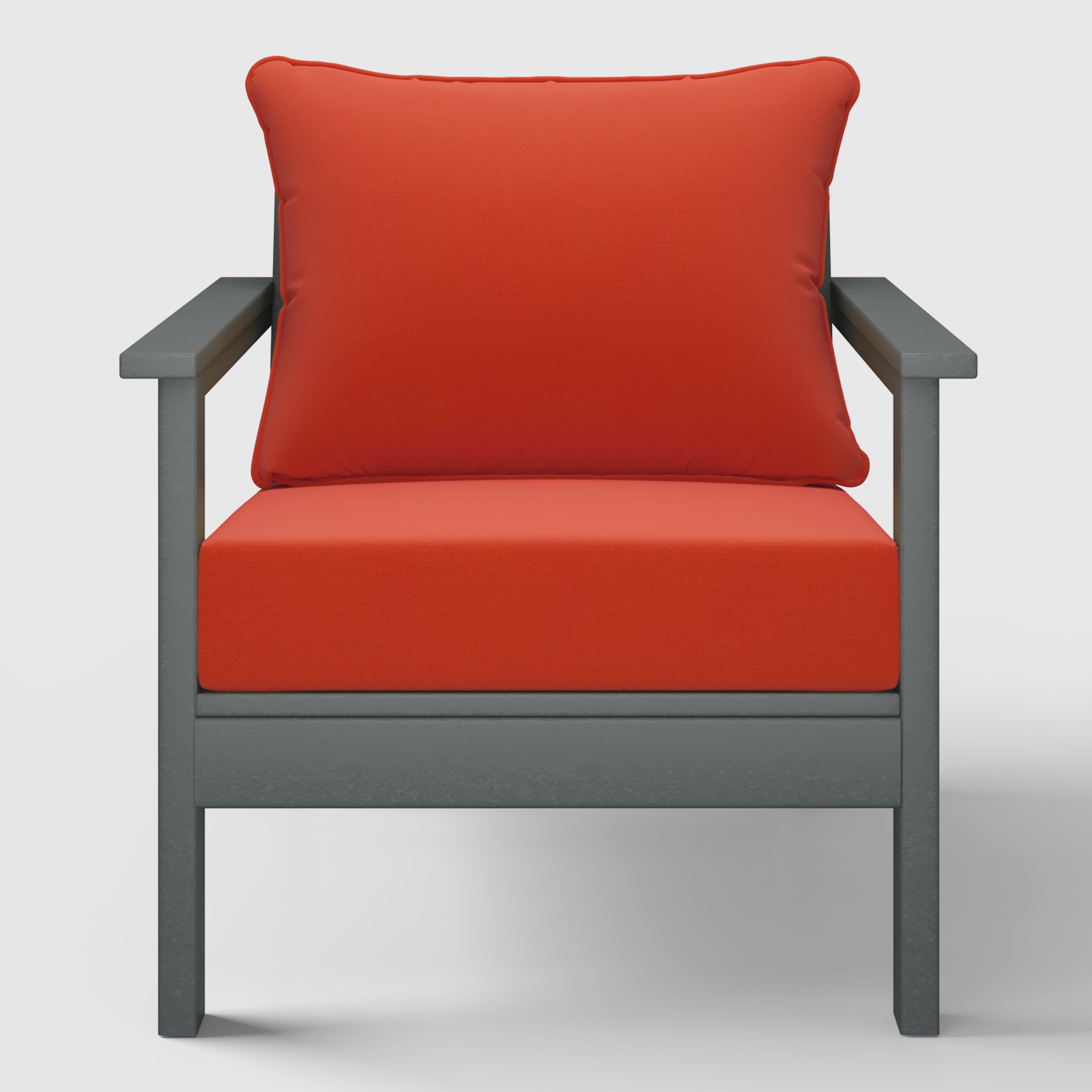 Portsmouth Outdoor Modern HDPE Patio Club Chair with Deep Seat Cushions