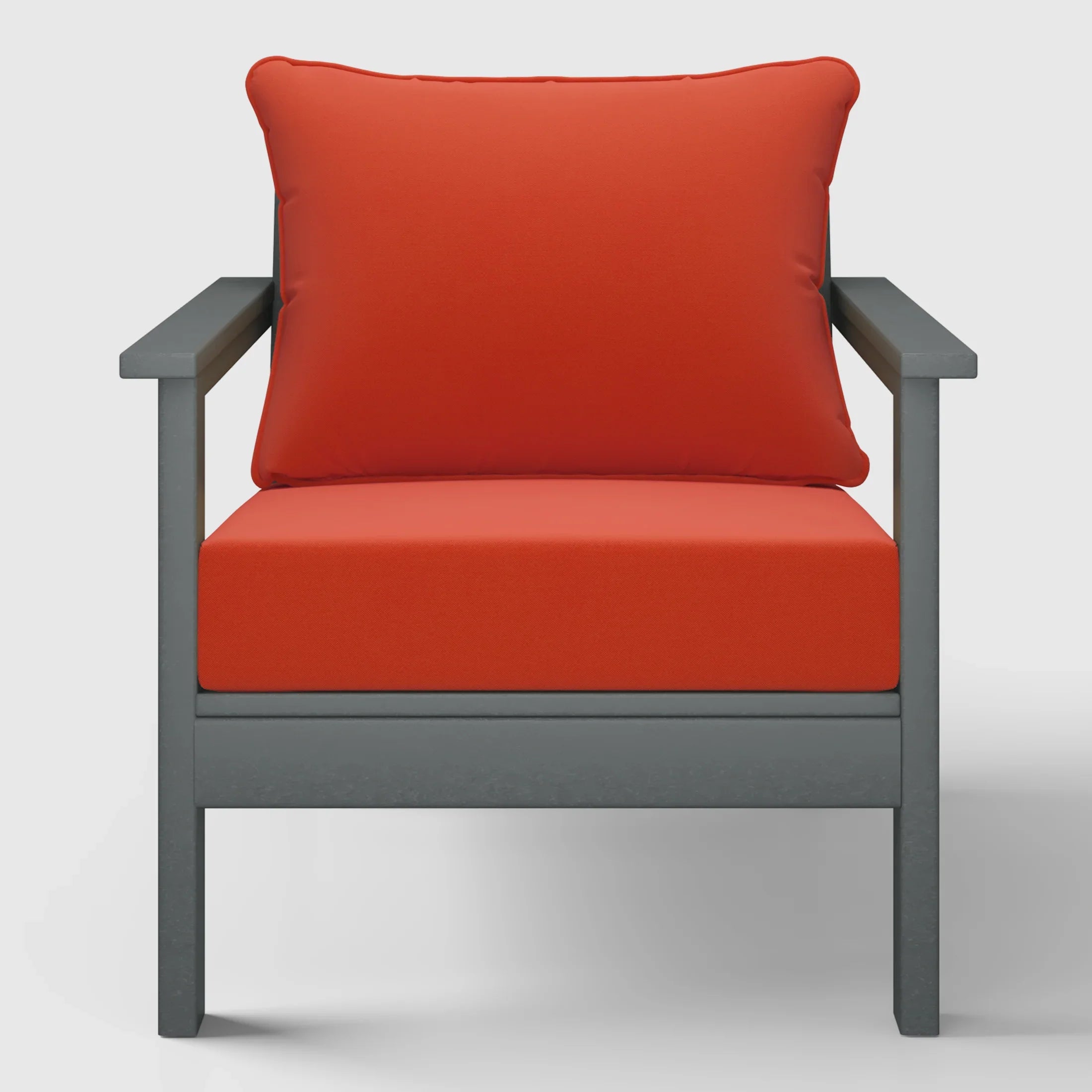 Portsmouth Outdoor Modern HDPE Patio Club Chairs with Deep Seat Cushions (Set of 2)