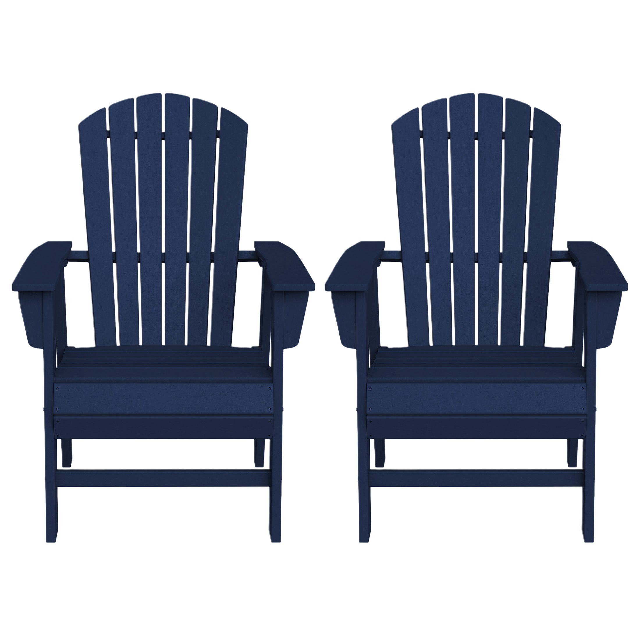 Portside Outdoor Modern HDPE Adirondack Patio Dining Chairs (Set of 2)