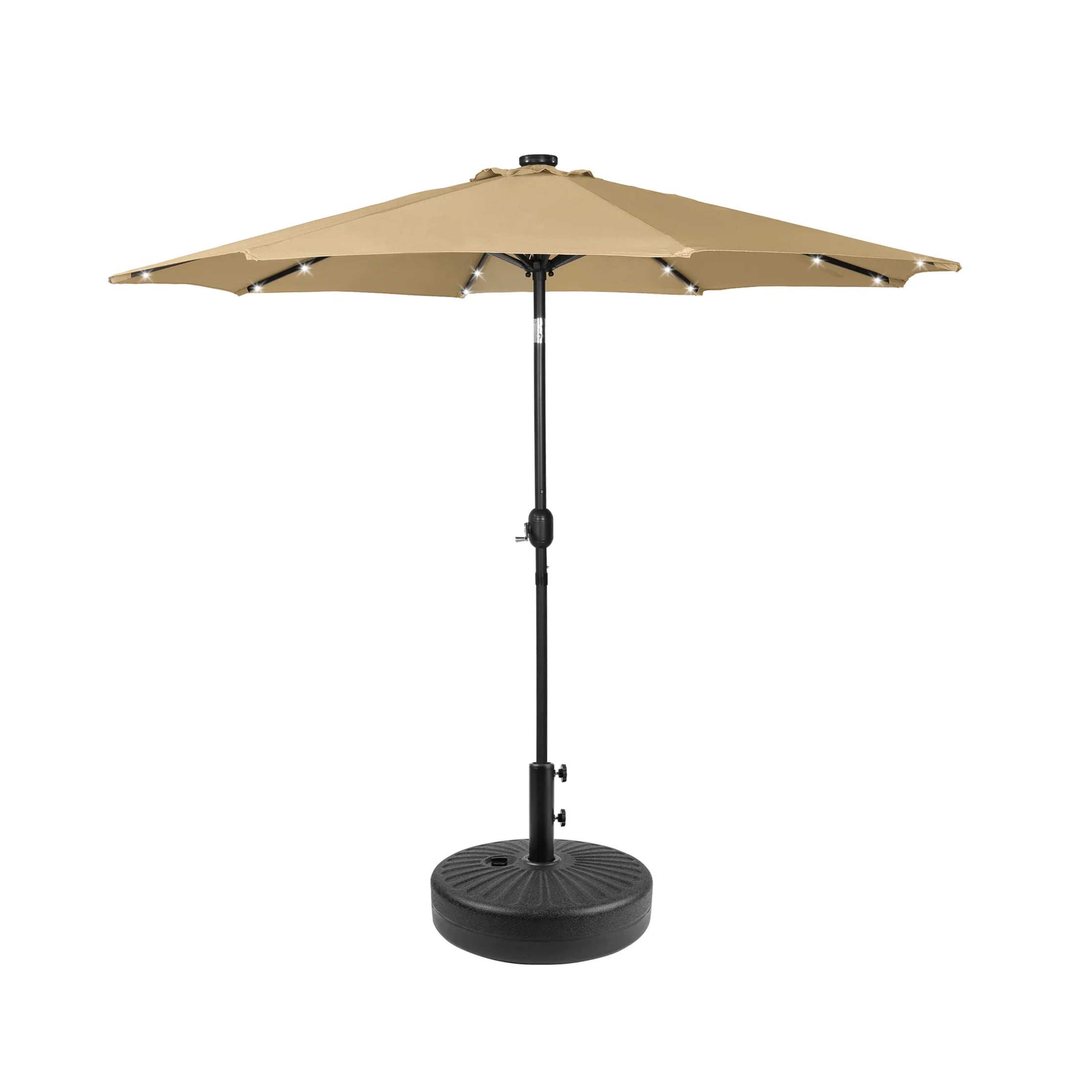 9 ft aluminum solar crank and tilt patio umbrella Westlake ft. Power LED lights Market with Black color round free standing weight base kit A fabric tie helps iron Upside-Down Breakdancing Santa Claus Battery Type:120V/100V AC/12V DC Smart Charge