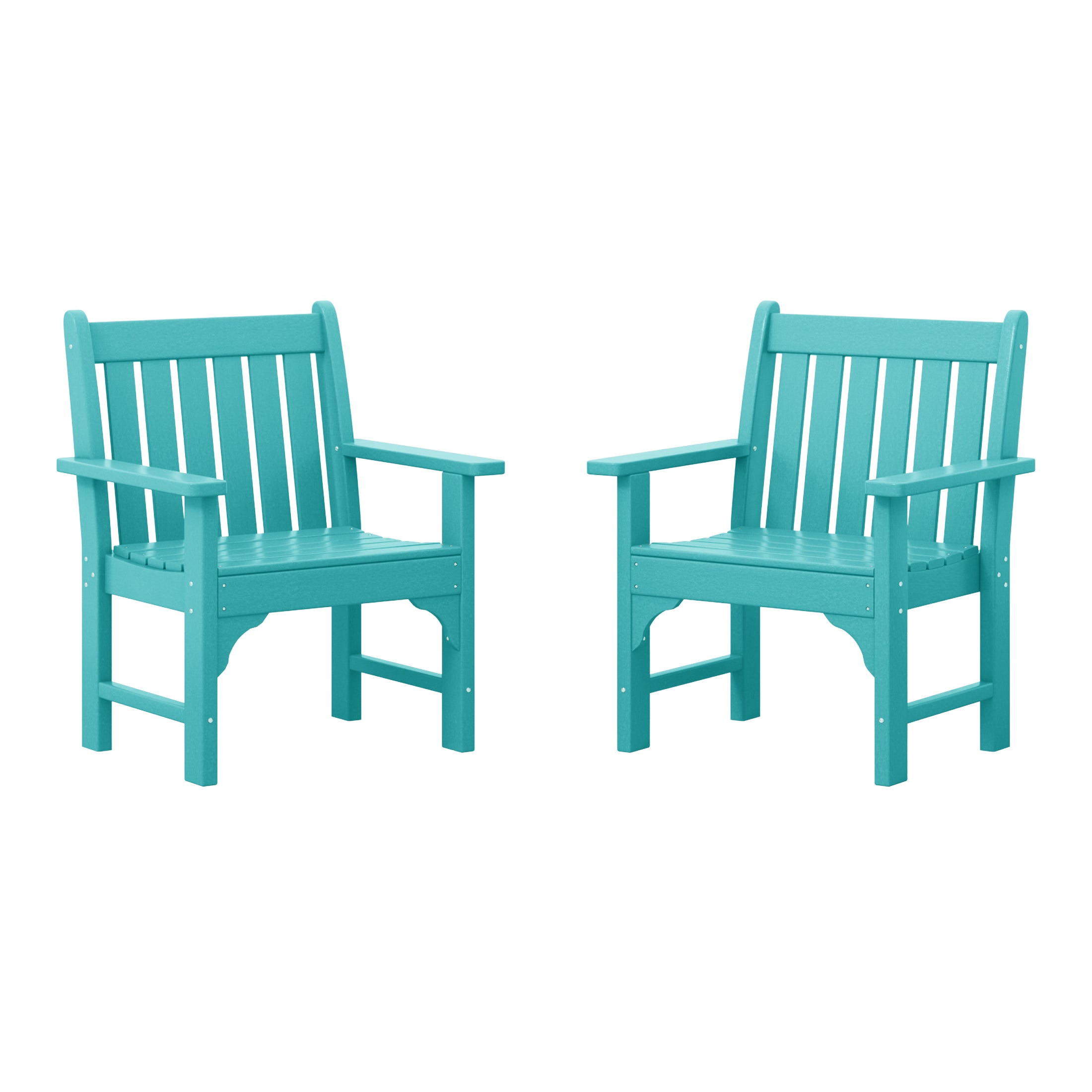Paradise Outdoor Patio HDPE Adirondack Dining Arm Chairs (Set of 2)