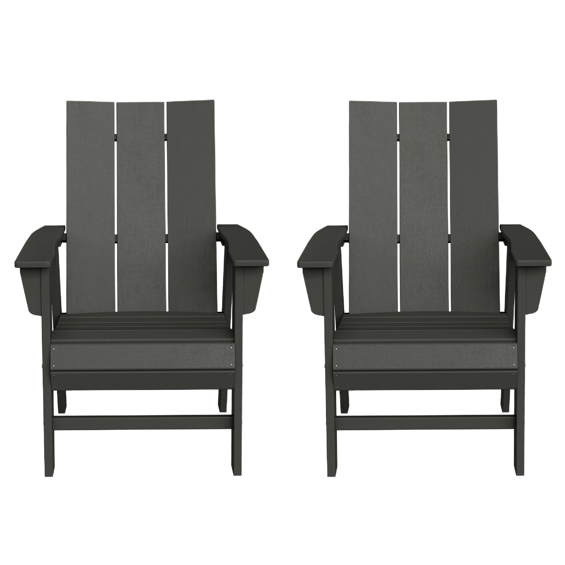 Palms Outdoor Patio HDPE Plastic Modern Adirondack Dining Chairs (Set of 2)