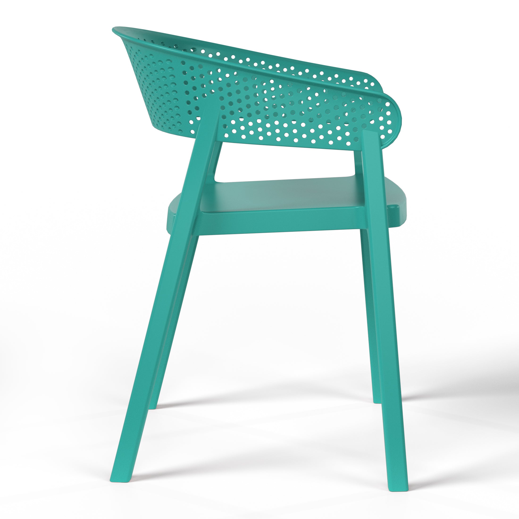 Sunshine Outdoor Modern Stackable Plastic Resin Patio Dining Armchair (Set of 2)