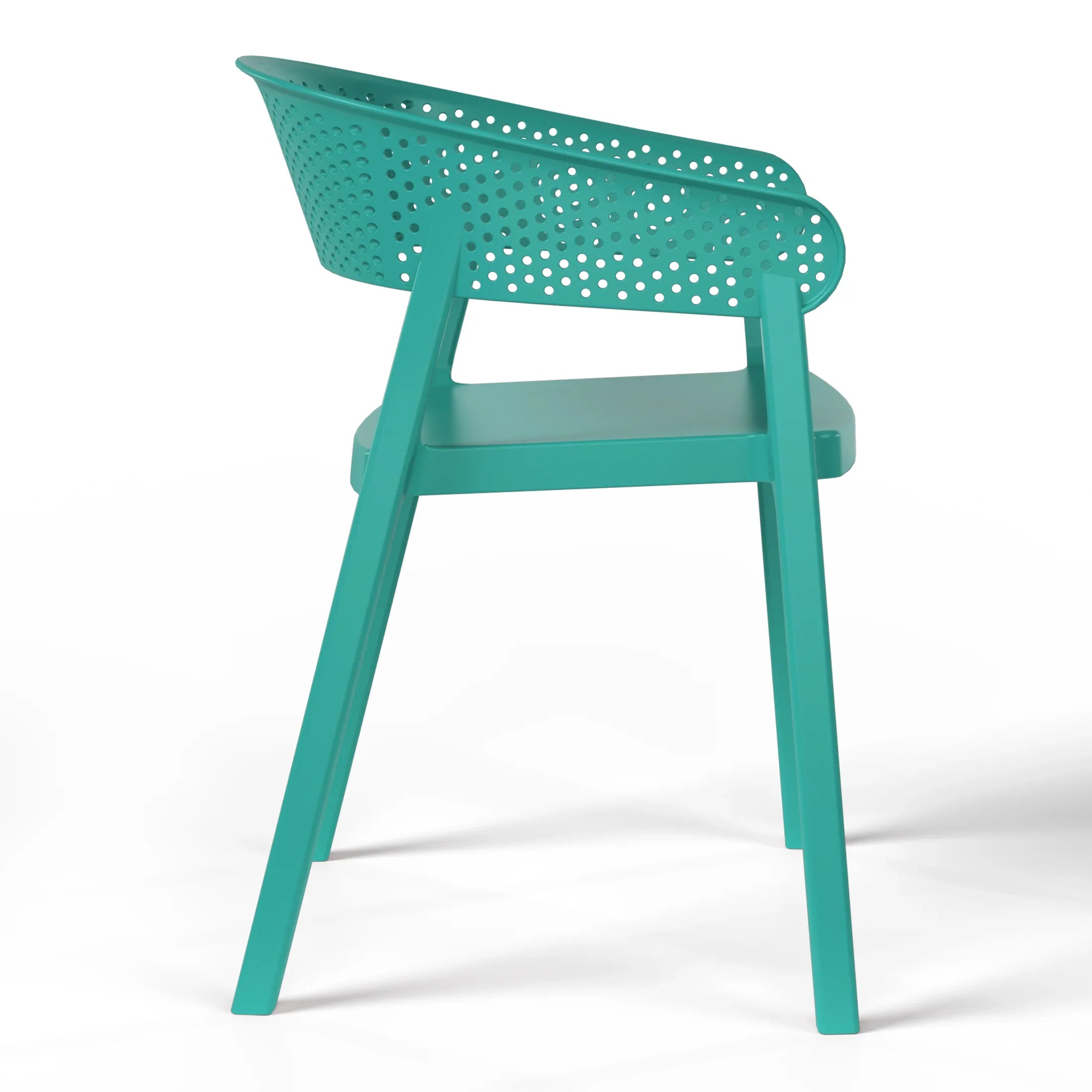 Sunshine Outdoor Modern Stackable Plastic Resin Patio Dining Armchair (Set of 2)