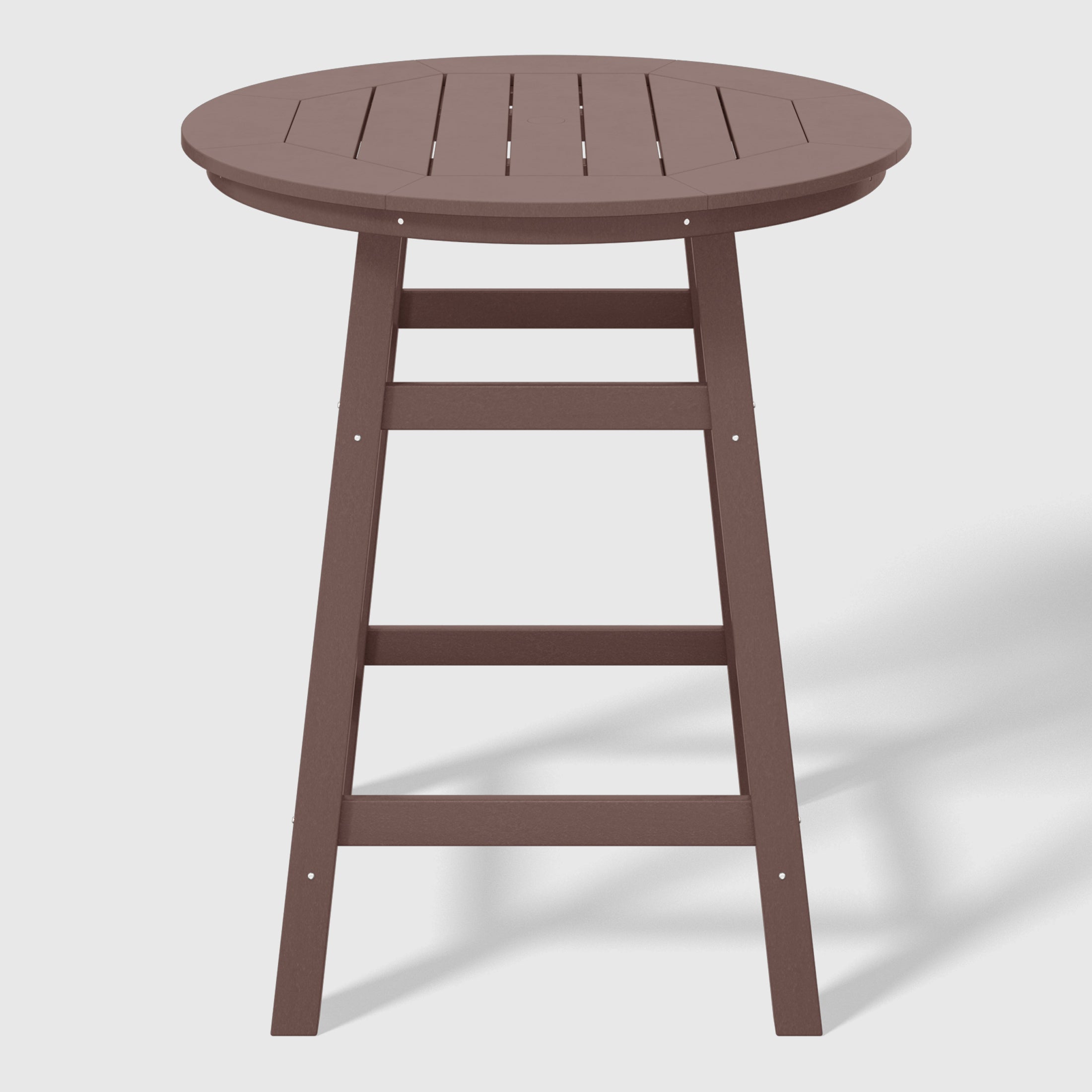 Paradise 5-Piece HDPE Outdoor Patio Dining Bar Bistro Table Set with Counter High Round Bar Stools