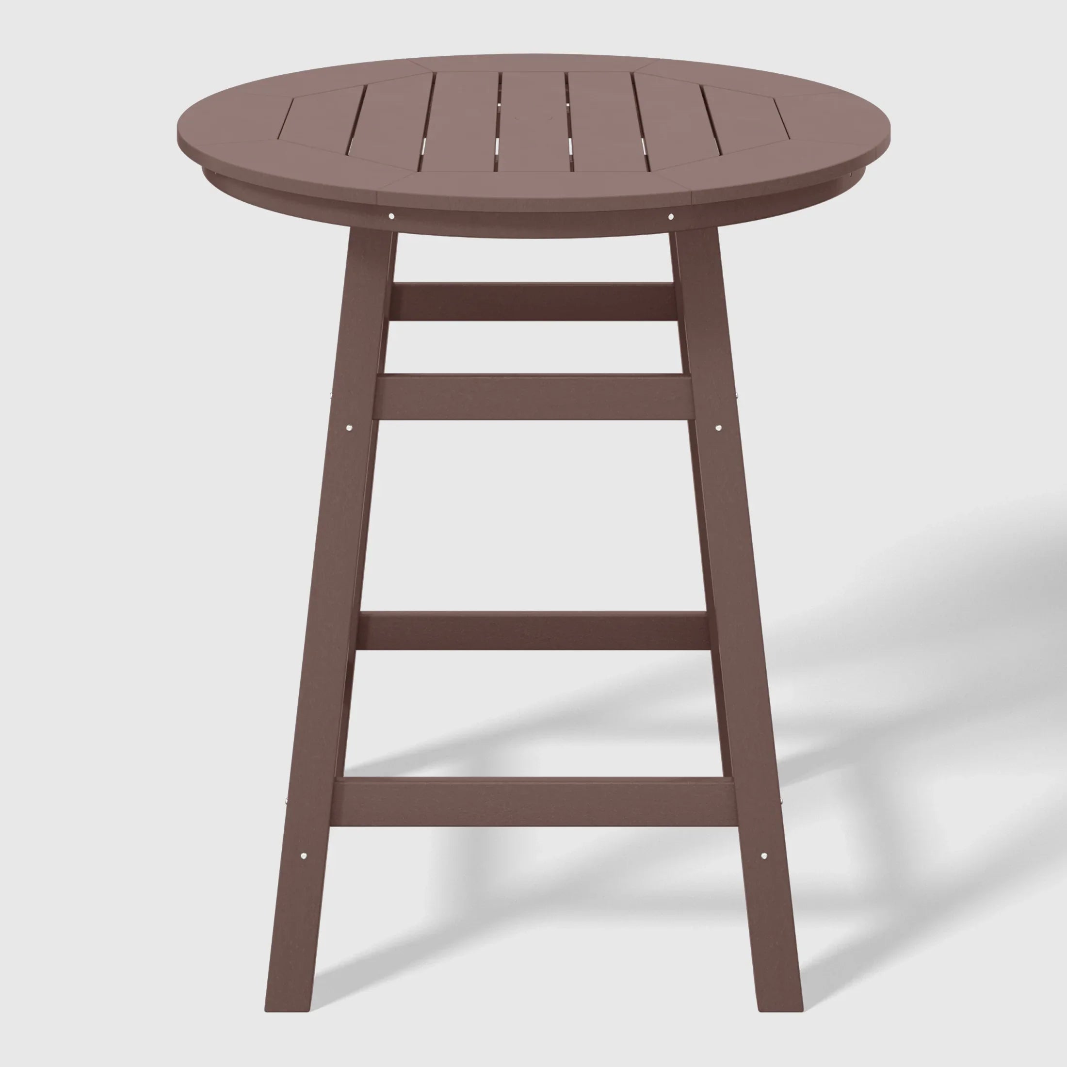 Paradise 5-Piece HDPE Outdoor Patio Dining Bar Bistro Table Set with Counter High Round Bar Stools