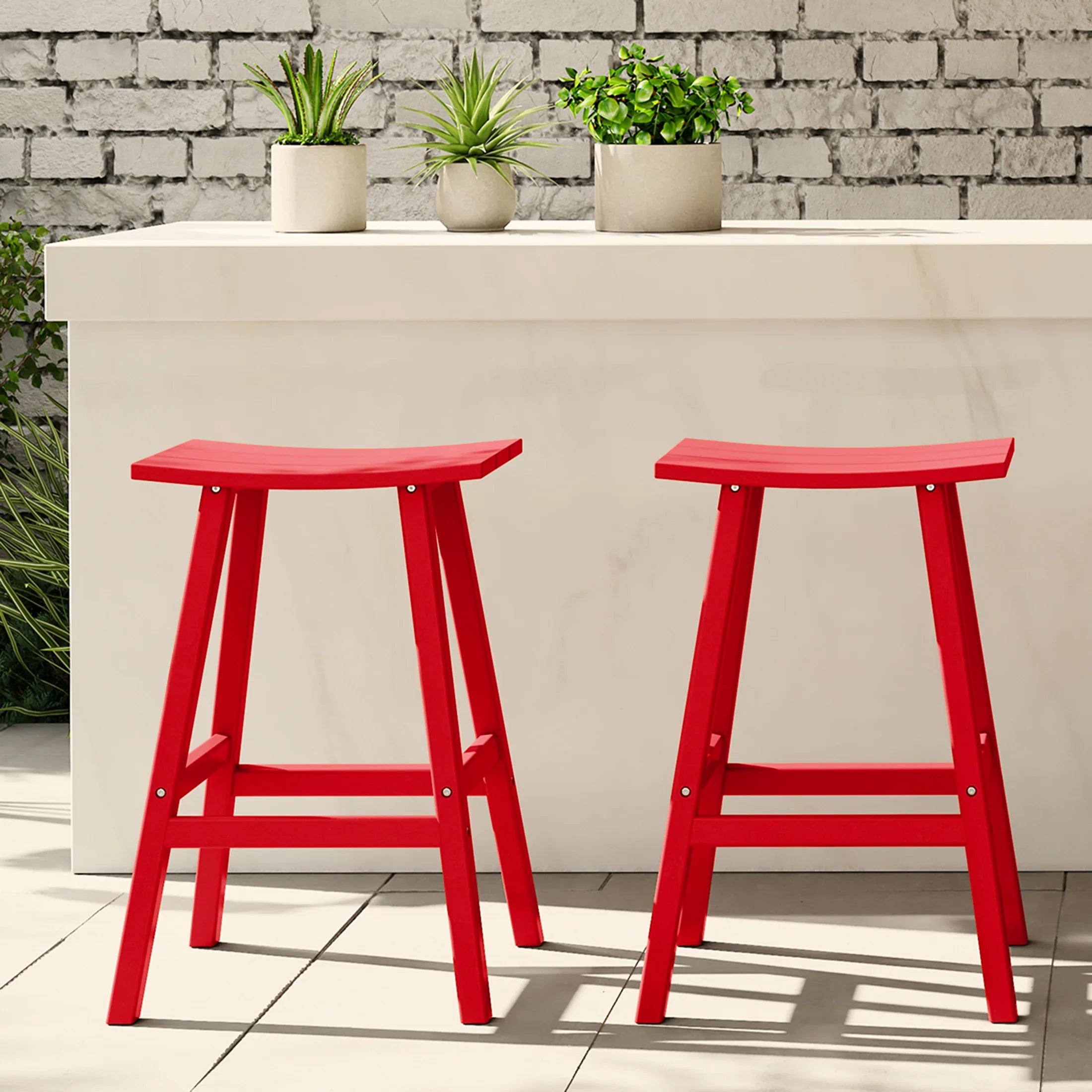 Paradise 2 piece set of 29" height Outdoor / Patio Saddle bar stools