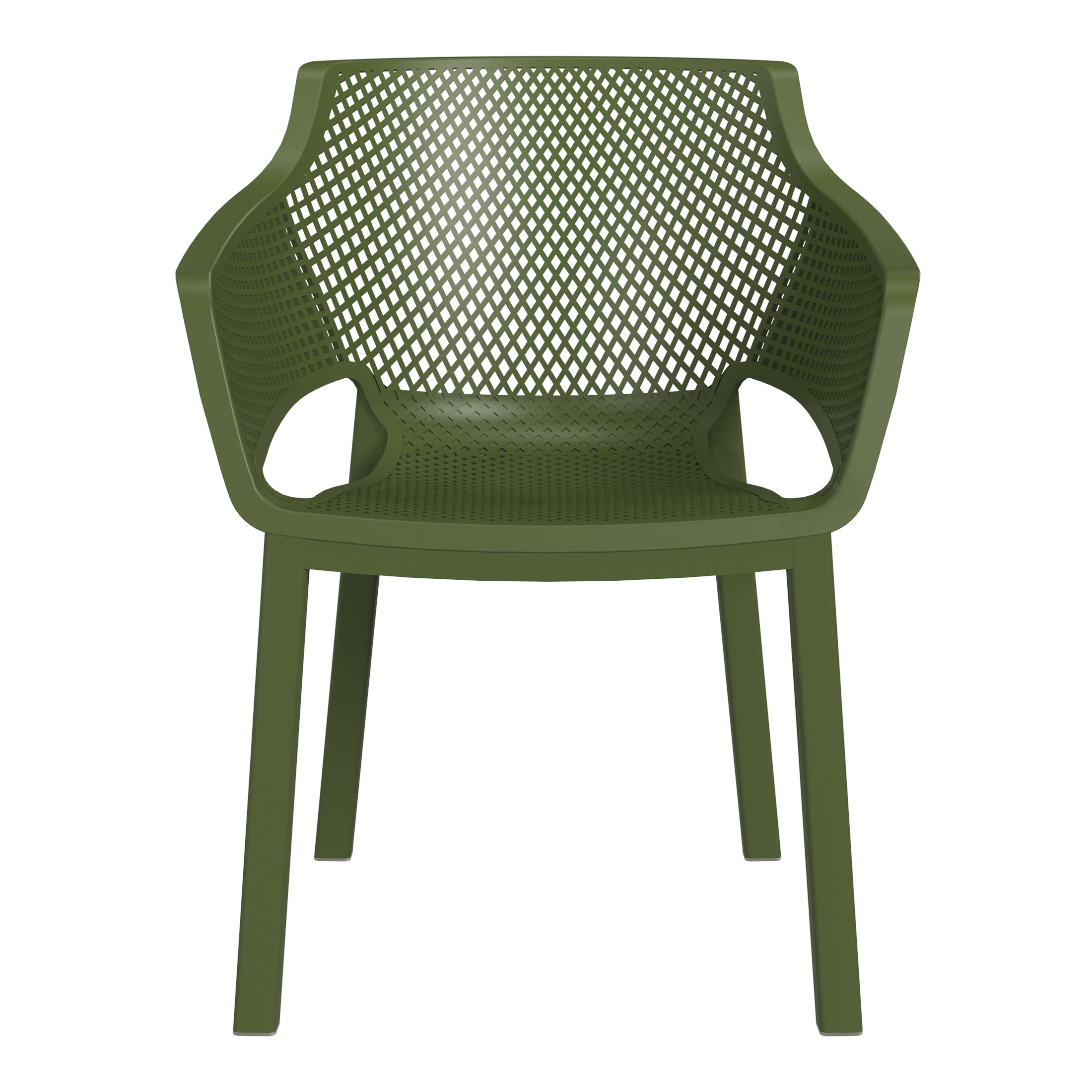 Sunshine Outdoor Modern Stackable Plastic Resin Patio Dining Armchair (Set of 4)