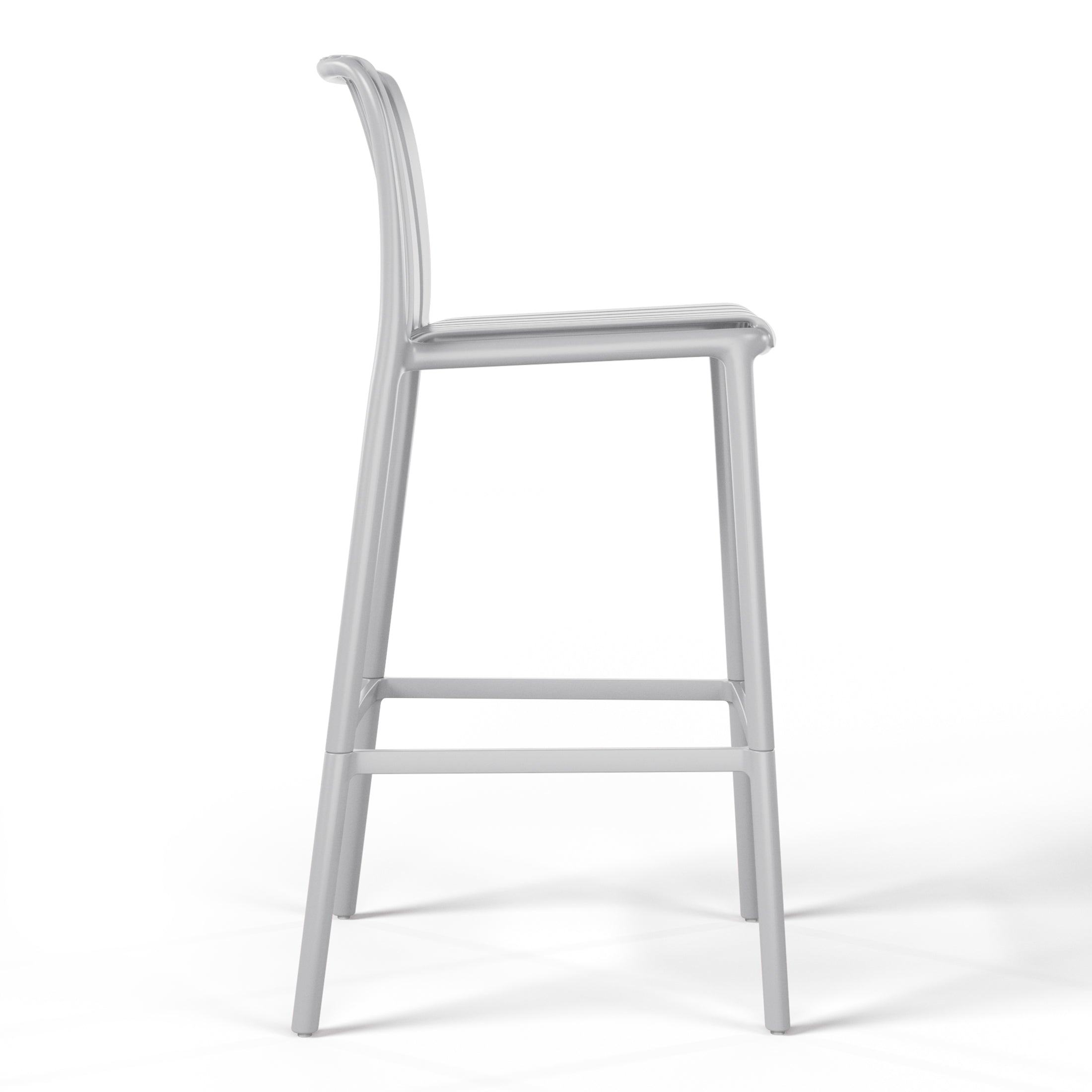 Sunshine 29.5" Outdoor Modern Polypropylene Plastic Patio Bar Height Stools (Set of 2)