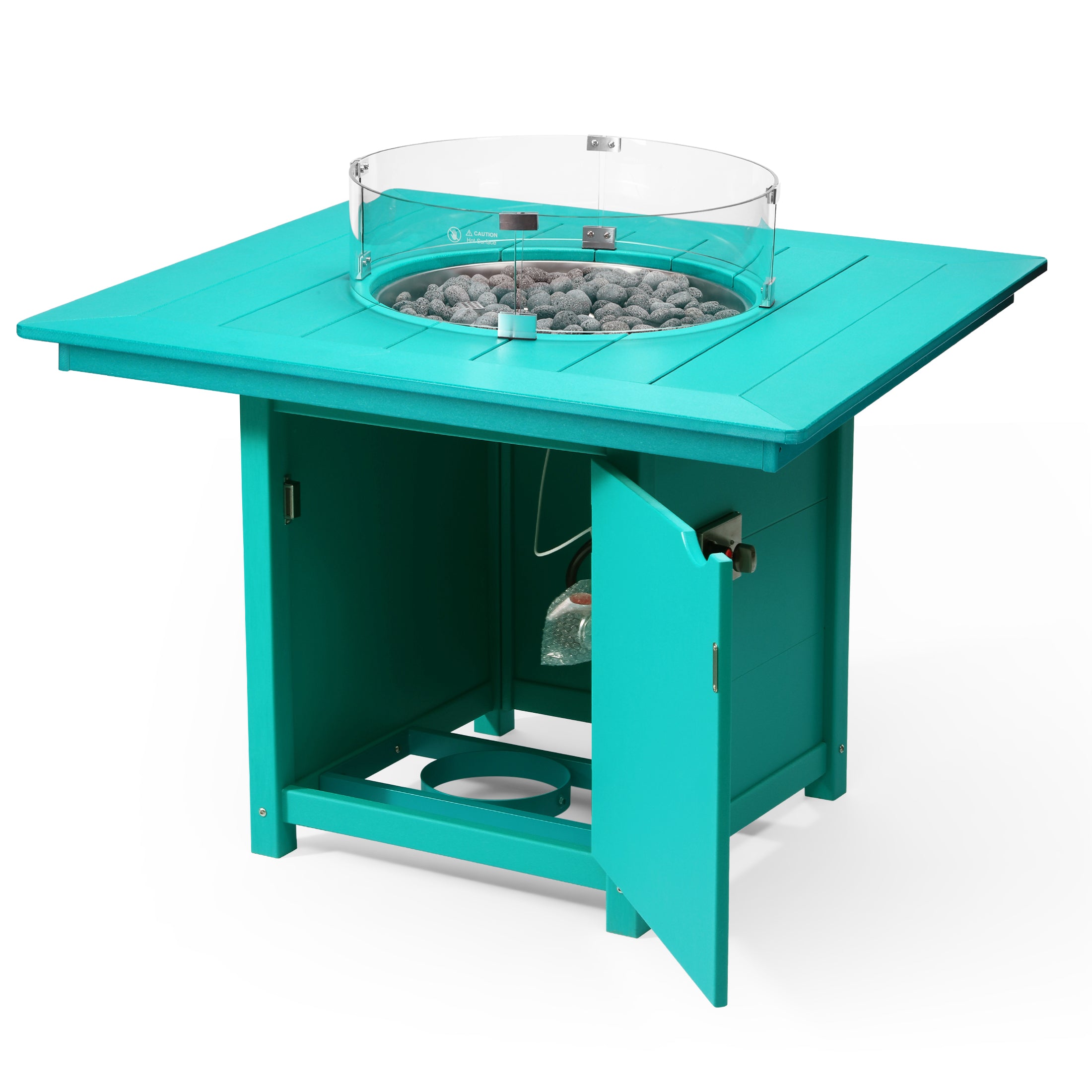 Sol Modern Outdoor Patio Propane 42" Square Fire Pit Table