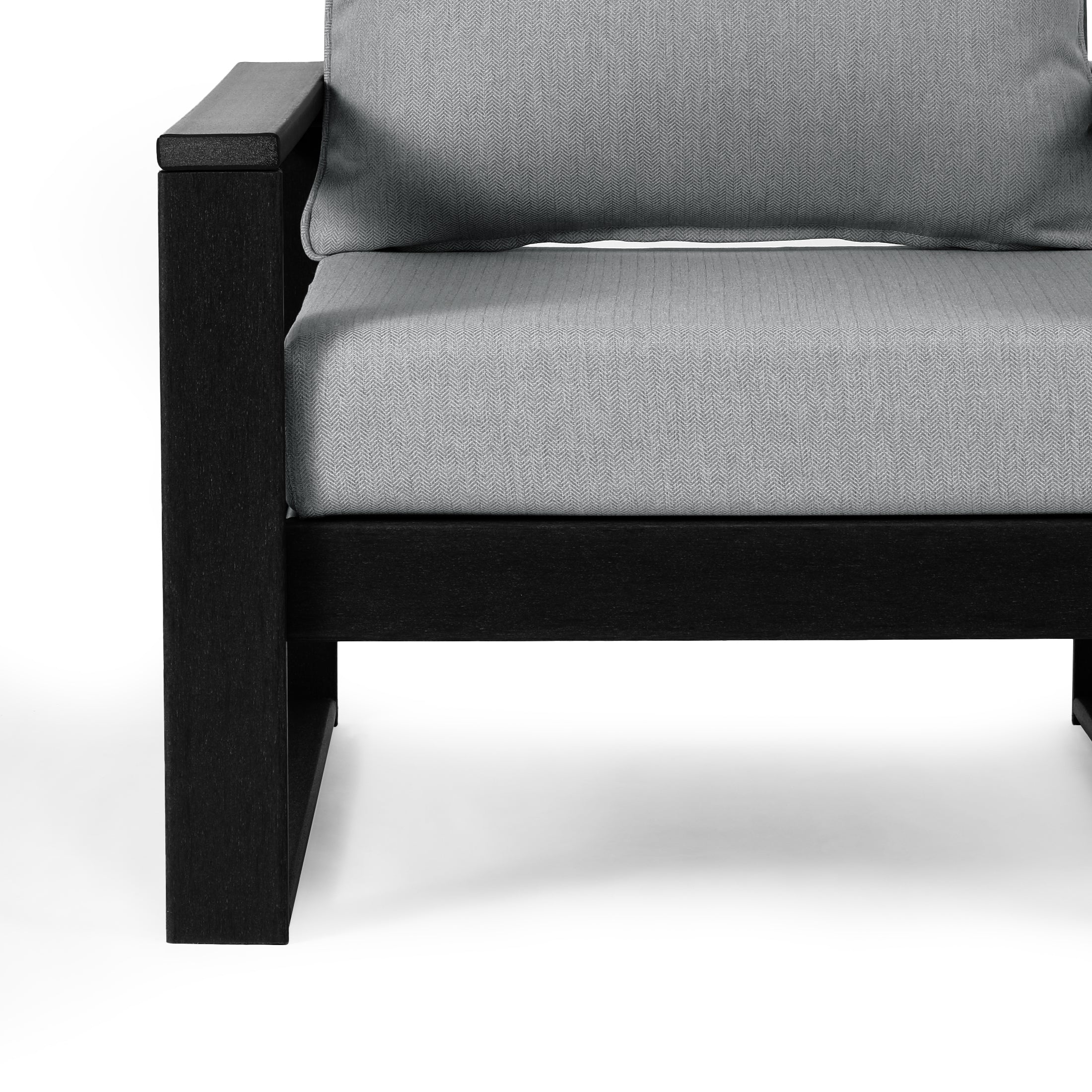 Rockaway Outdoor Modern HDPE Patio Club Chair with Waterproof Deep Seat Cushions