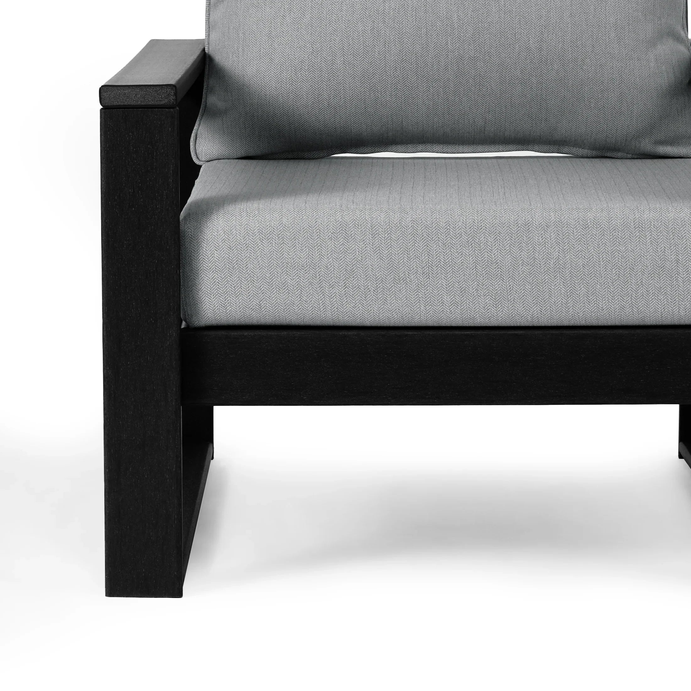 Rockaway Outdoor Modern HDPE Patio Club Chair with Waterproof Deep Seat Cushions