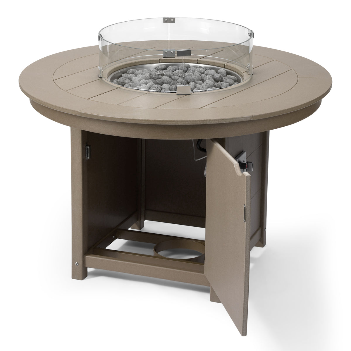 Sol 47" Modern Outdoor Patio Propane Gas Round Fire Pit Table