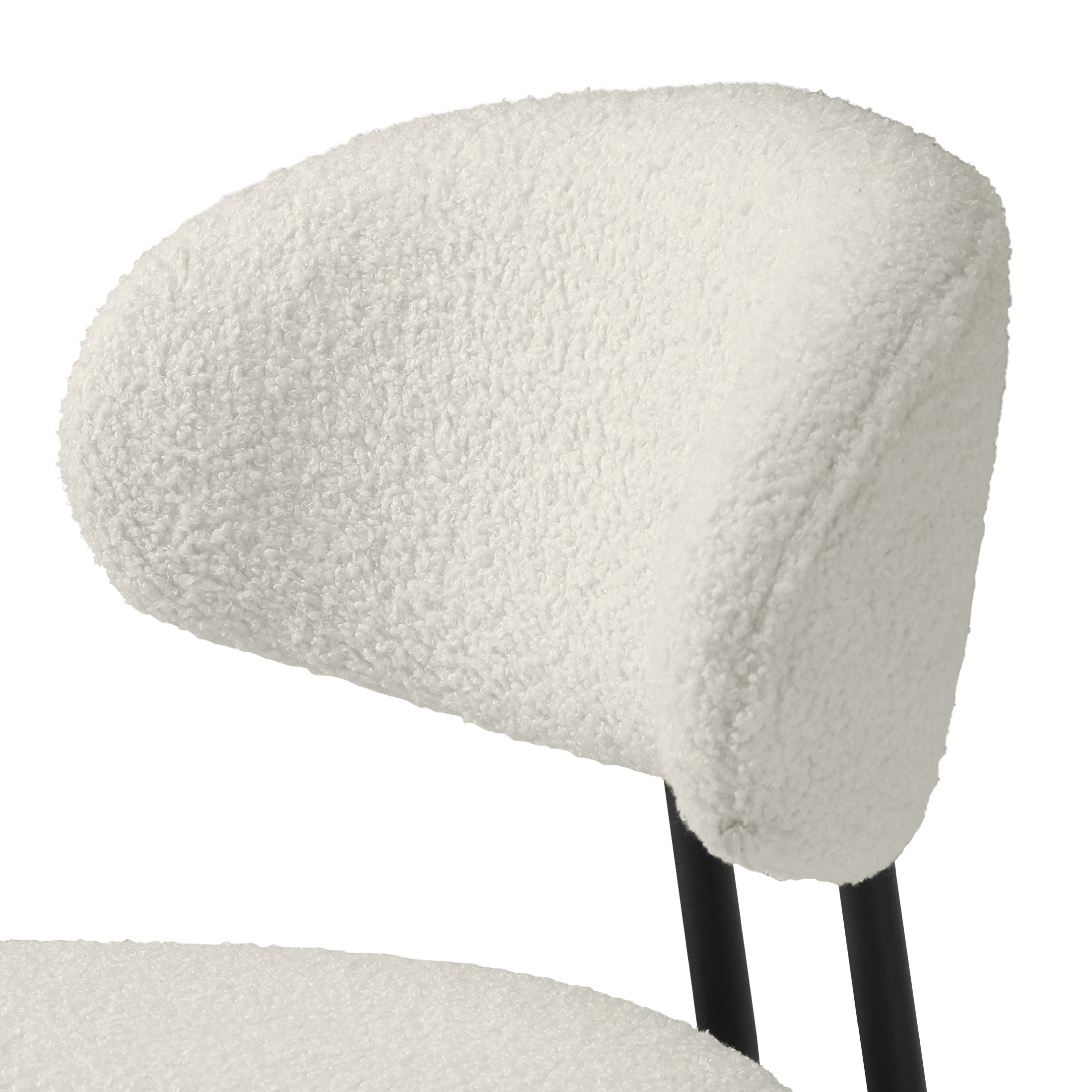 Celine Modern Upholstered Sherpa Fabric Counter Height Bar Stools with Back (Set of 2)
