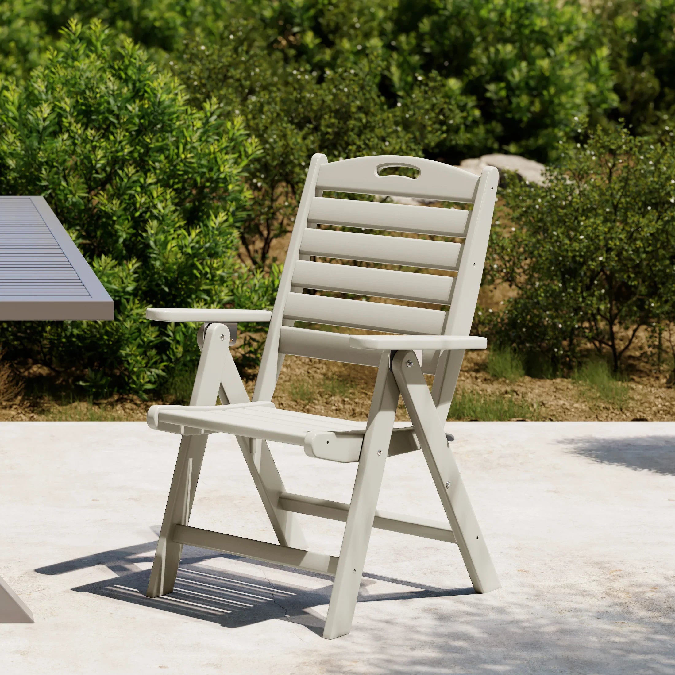 Paradise HDPE Adjustable Highback Folding Patio Dining Chair