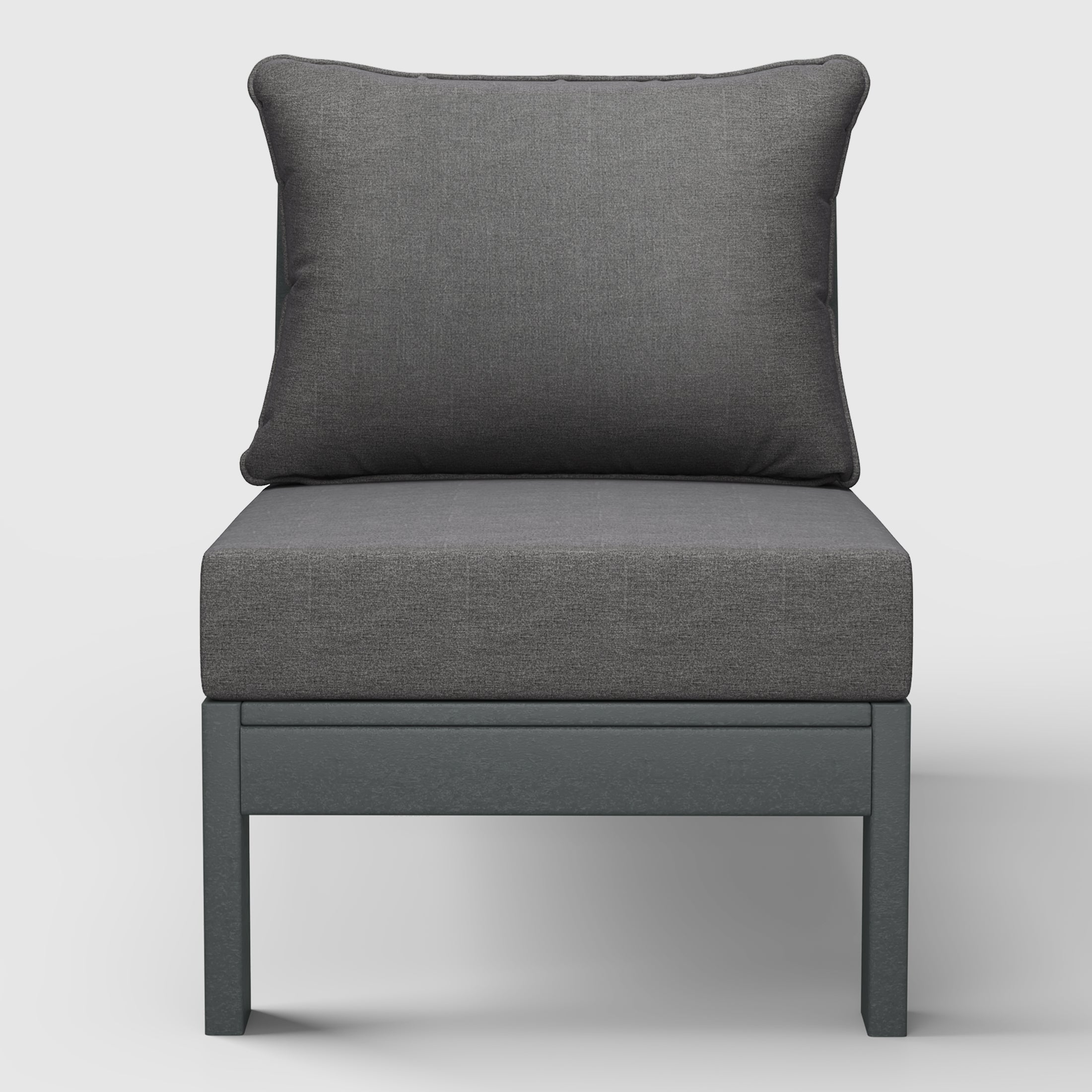 Portsmouth Outdoor HDPE Deep Seating Modular Armless Patio Chair with Patio Cushions