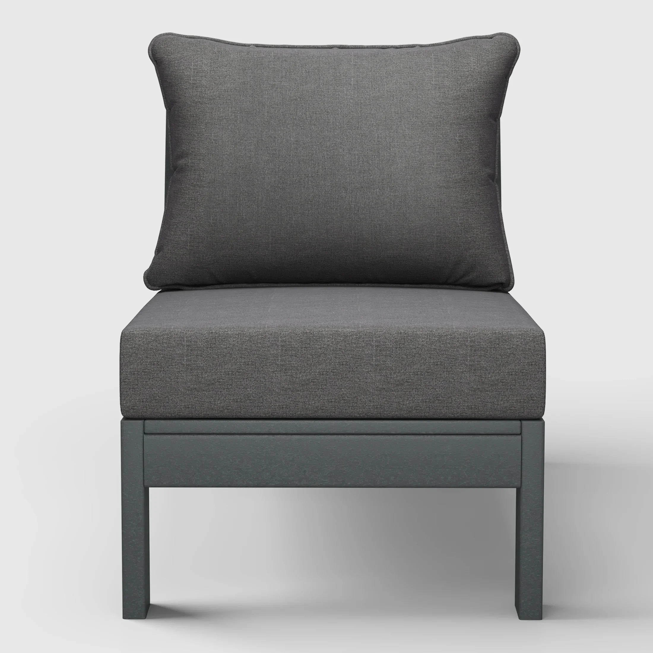 Portsmouth Outdoor HDPE Deep Seating Modular Armless Patio Chair with Patio Cushions