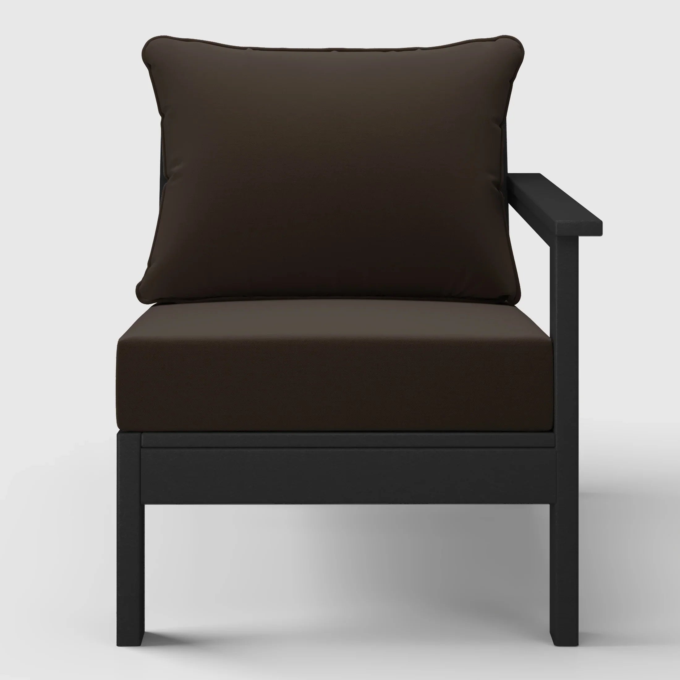 Portsmouth Outdoor Patio HDPE Right Arm Sectional Corner Club Chair with Patio Cushions