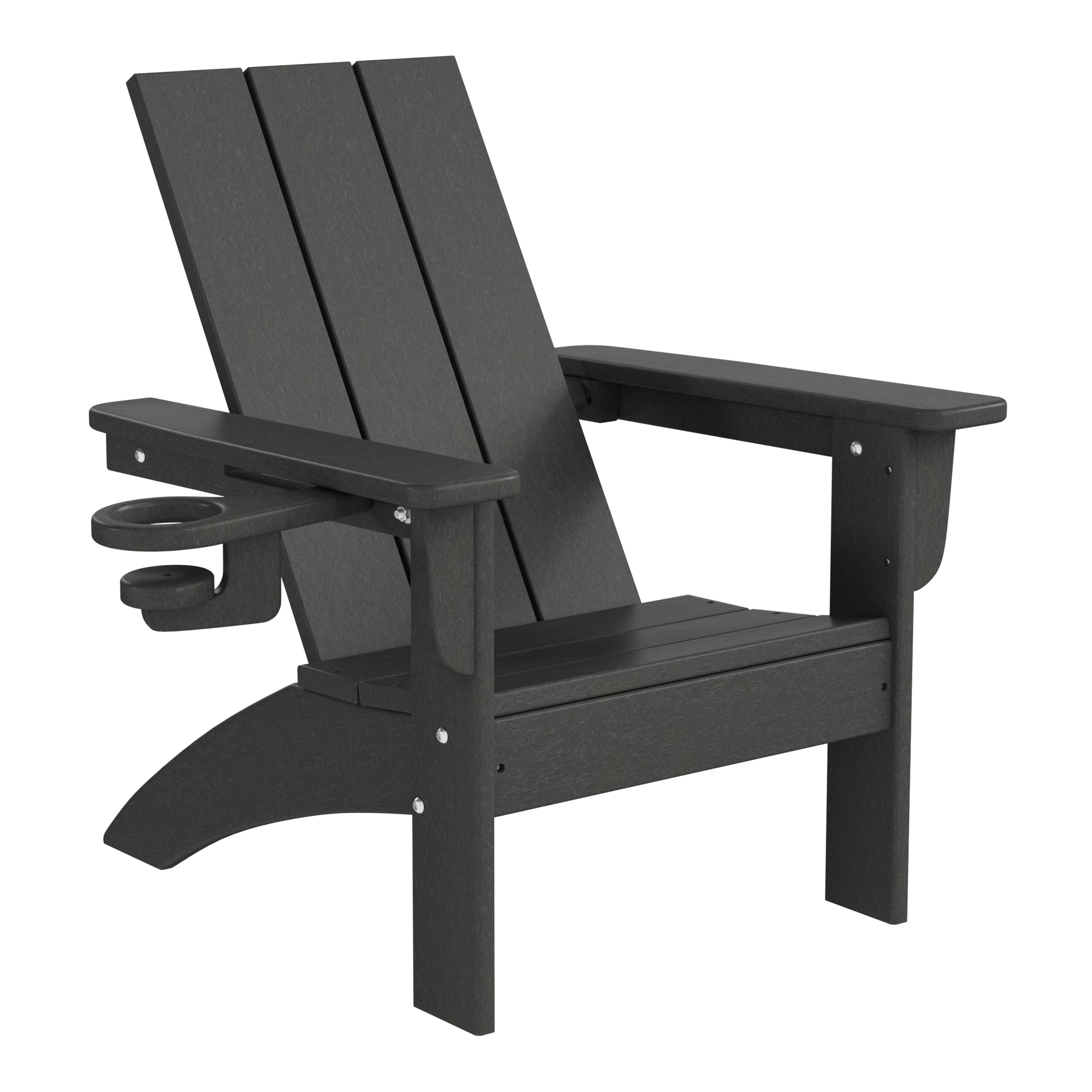 Palms Kids Outdoor HDPE Plastic Modern Adirondack Patio Chairs with Cup Holders (Set of 2)