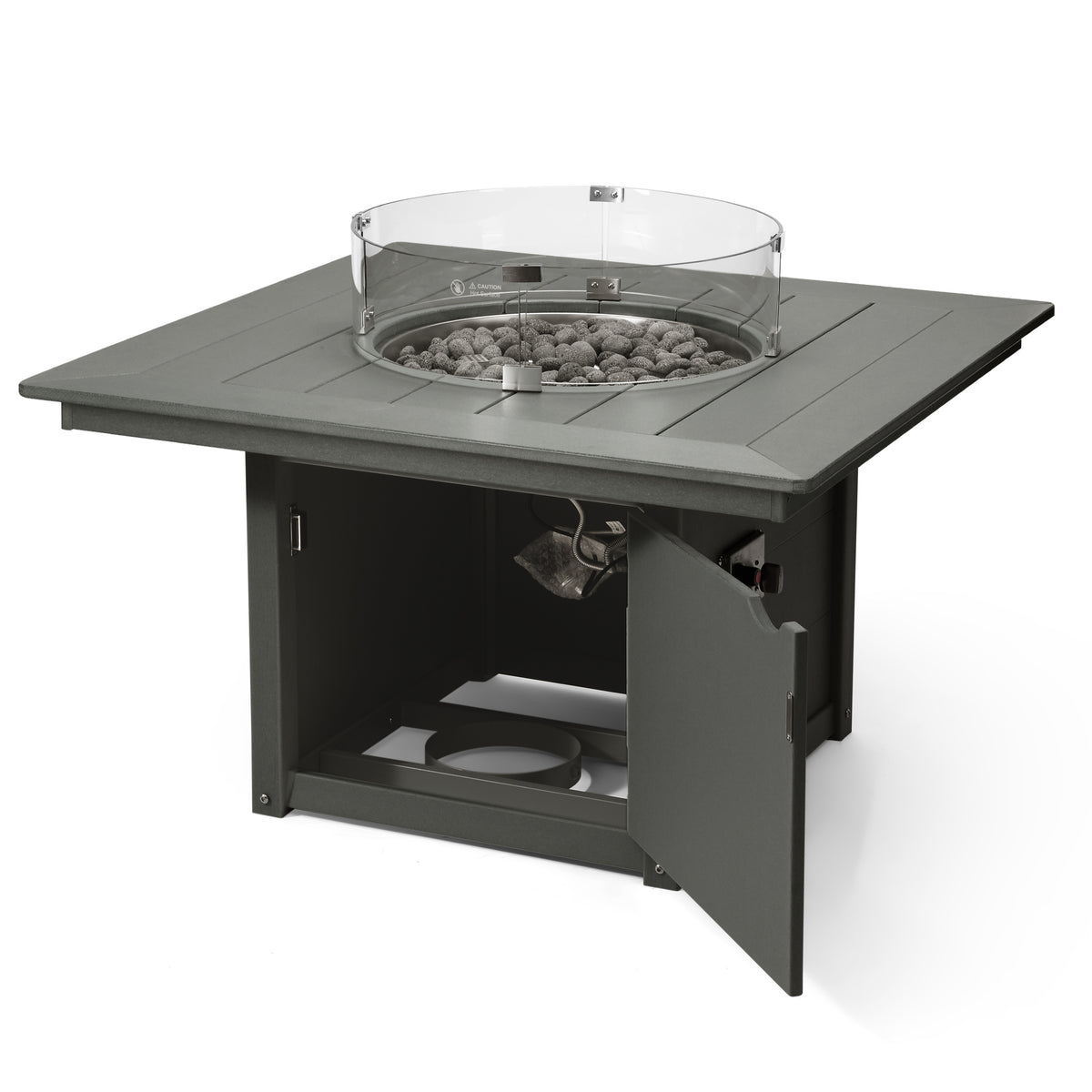 Sol 42" Modern Outdoor Patio Propane Square Fire Pit Table