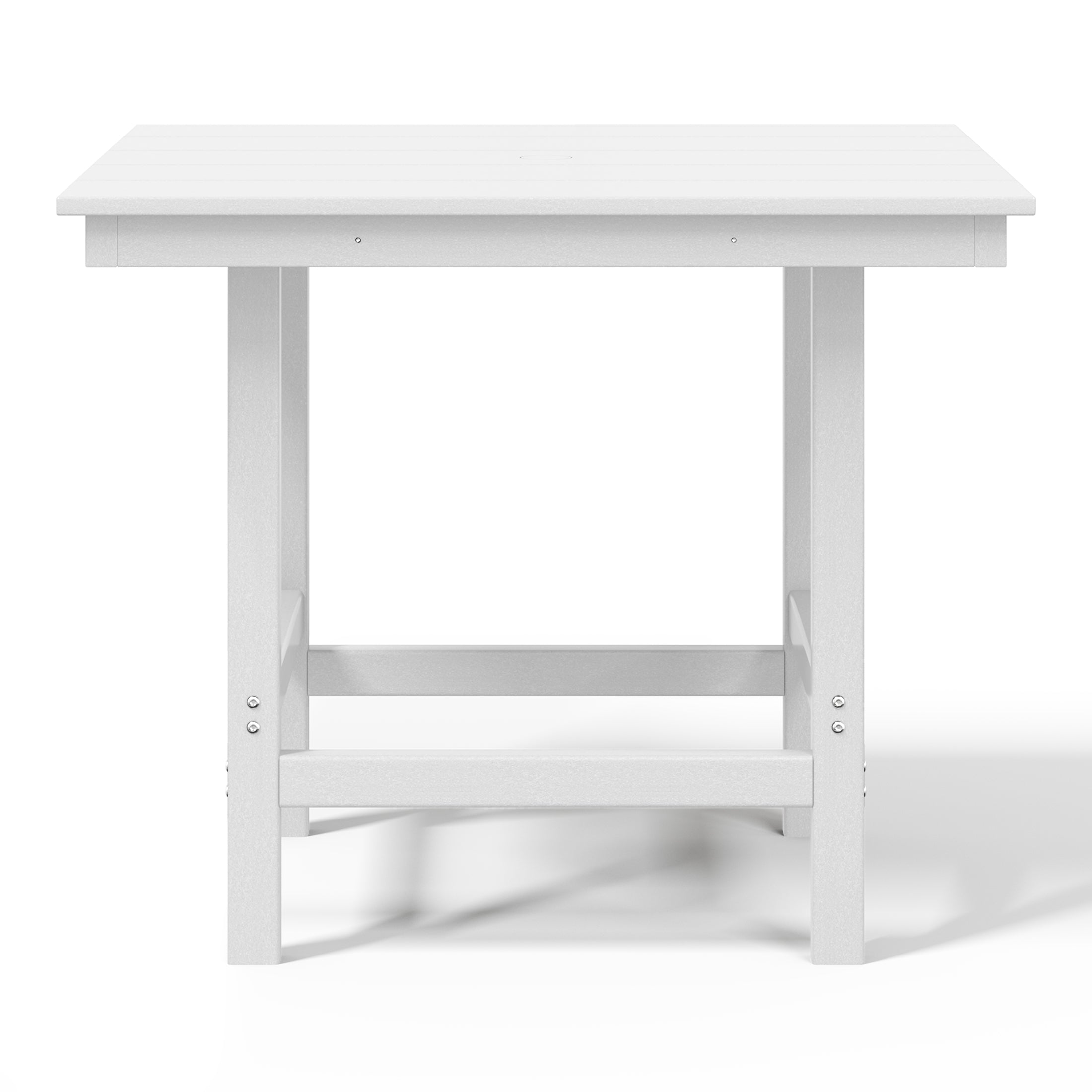 Palms Outdoor HDPE 36" Square Patio Dining Table with Umbrella Hole