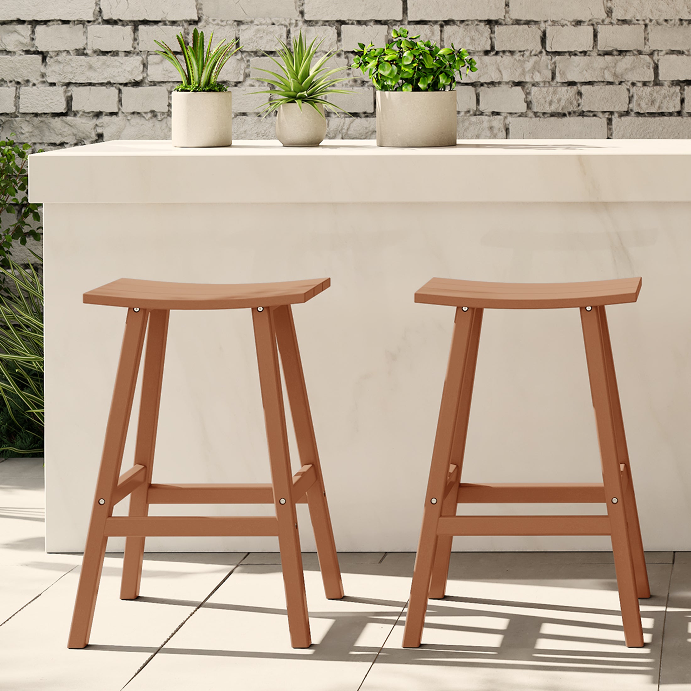 Paradise 2 piece set of 29" height Outdoor / Patio Saddle bar stools