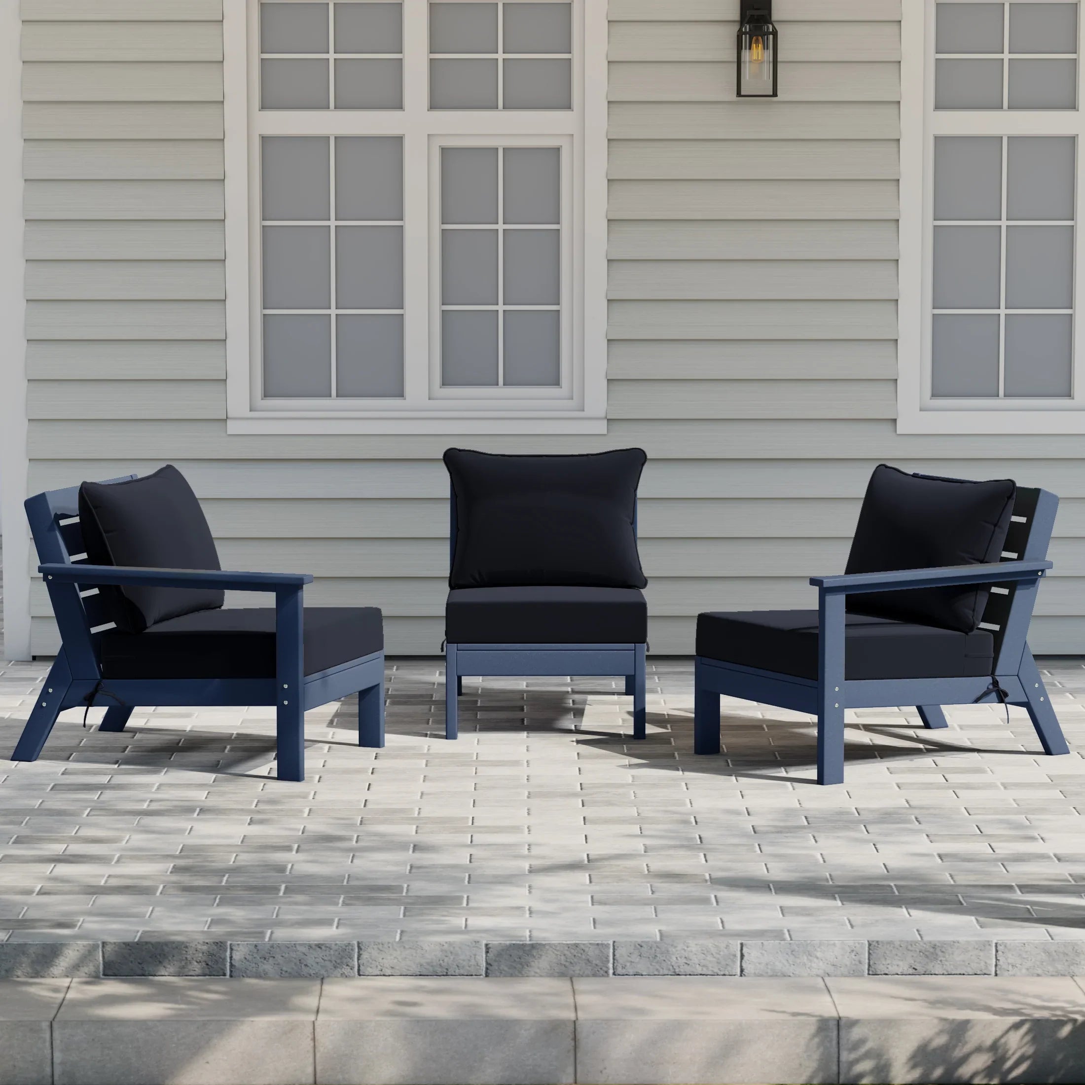 Portsmouth Outdoor Patio HDPE Sectional Sofa with Patio Cushions