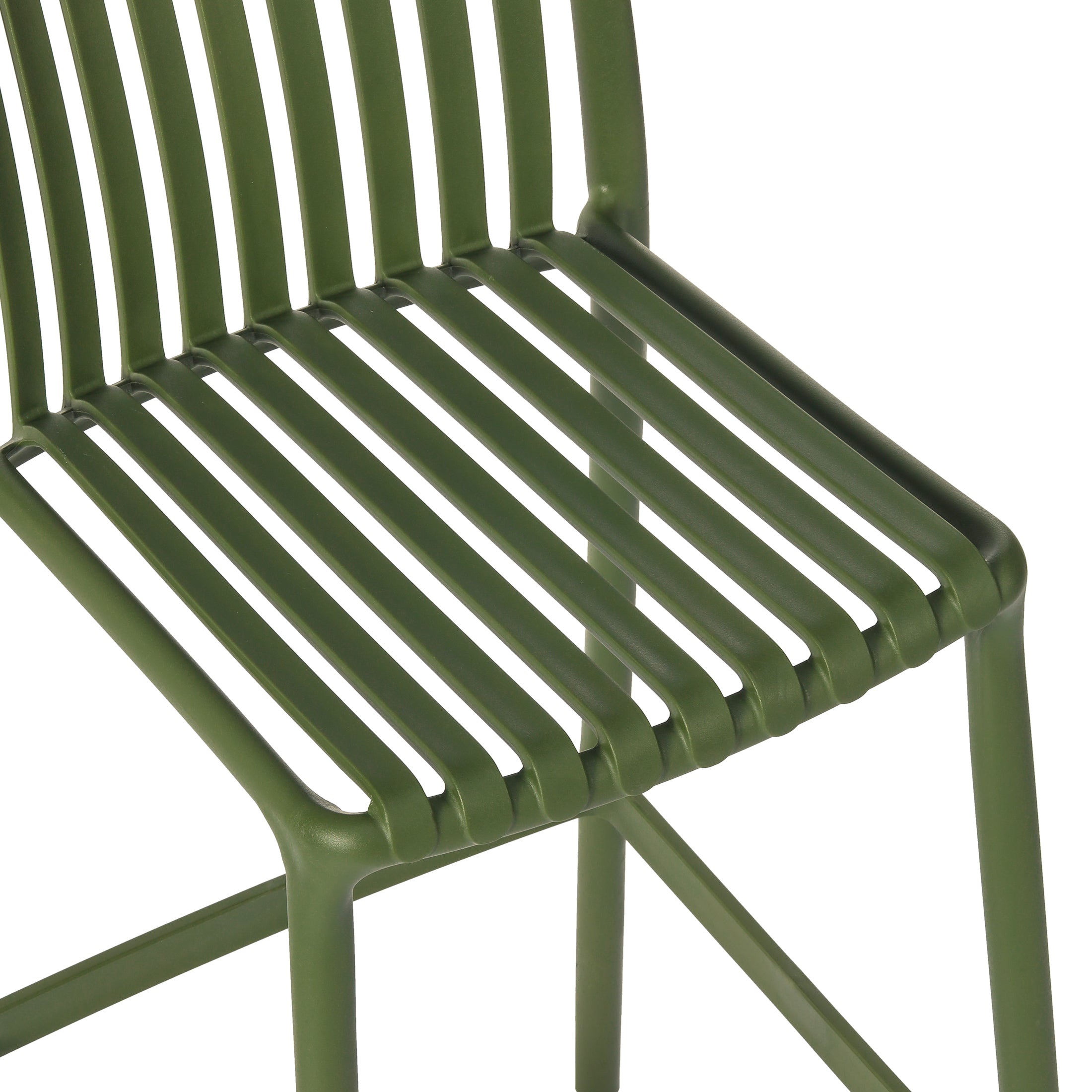 Sunshine 29.5" Outdoor Modern Polypropylene Plastic Patio Bar Height Stools (Set of 2)