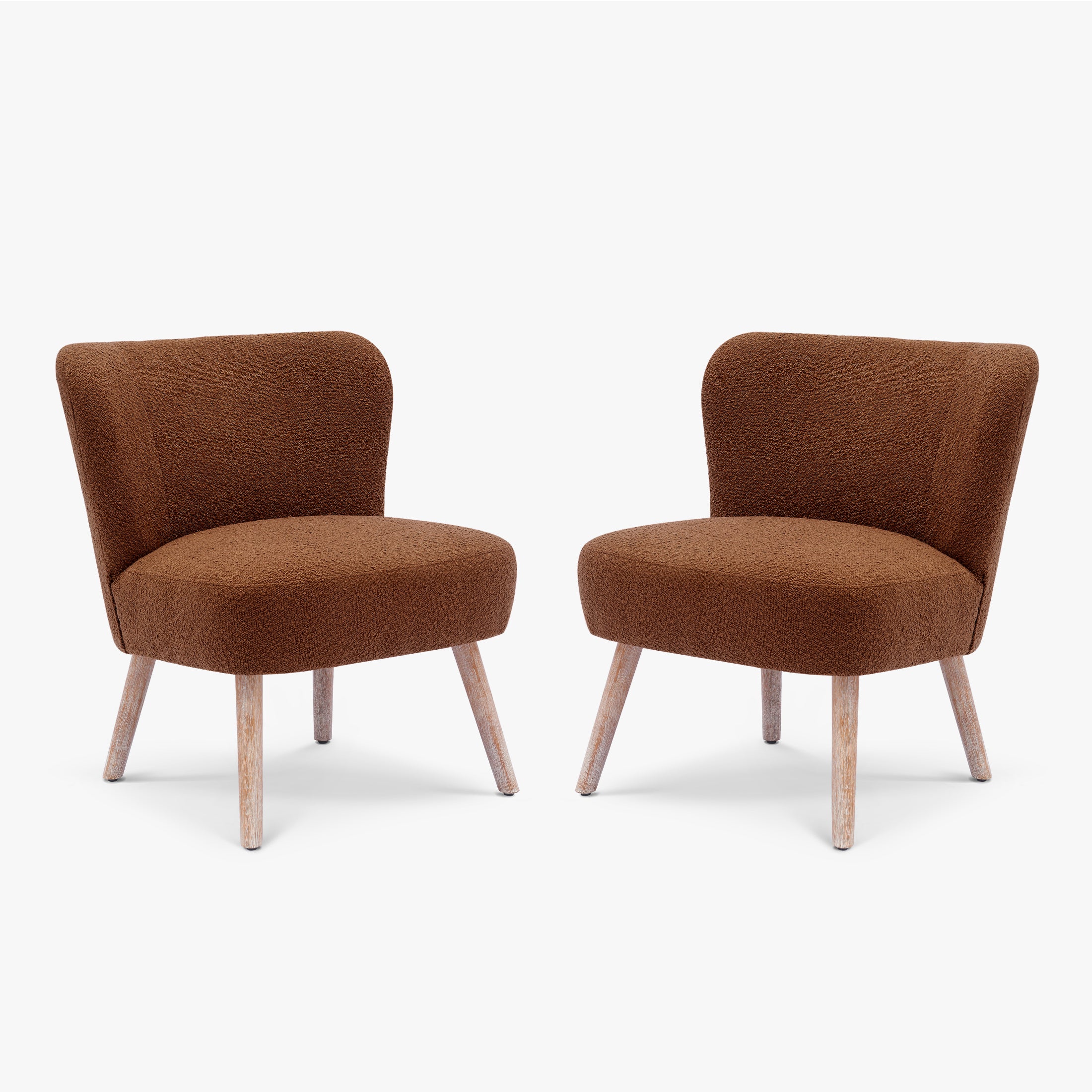 Amélie 25" Wide Upholstered Boucle Accent Chairs Set of Two