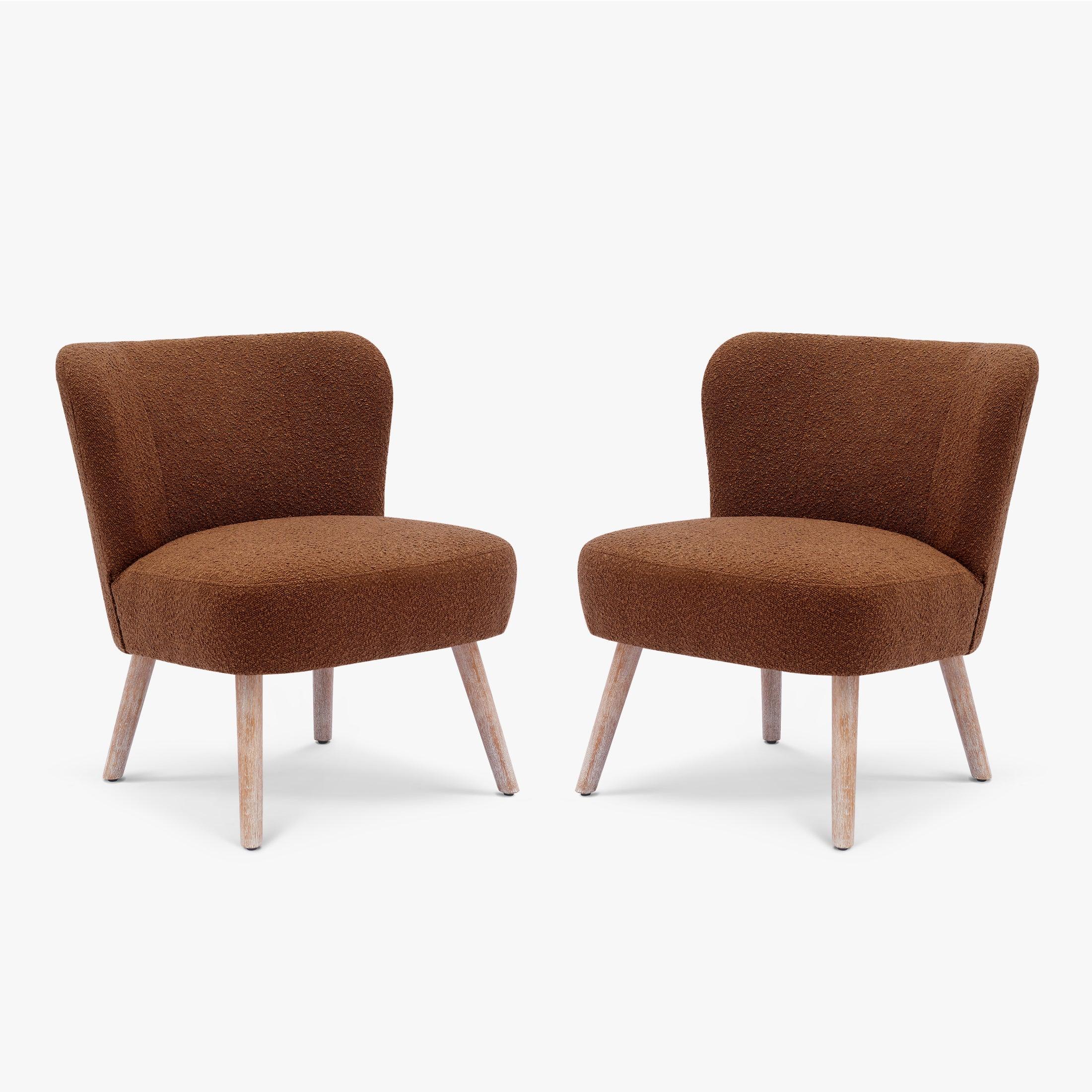 Amélie 25" Wide Upholstered Boucle Accent Chairs Set of Two