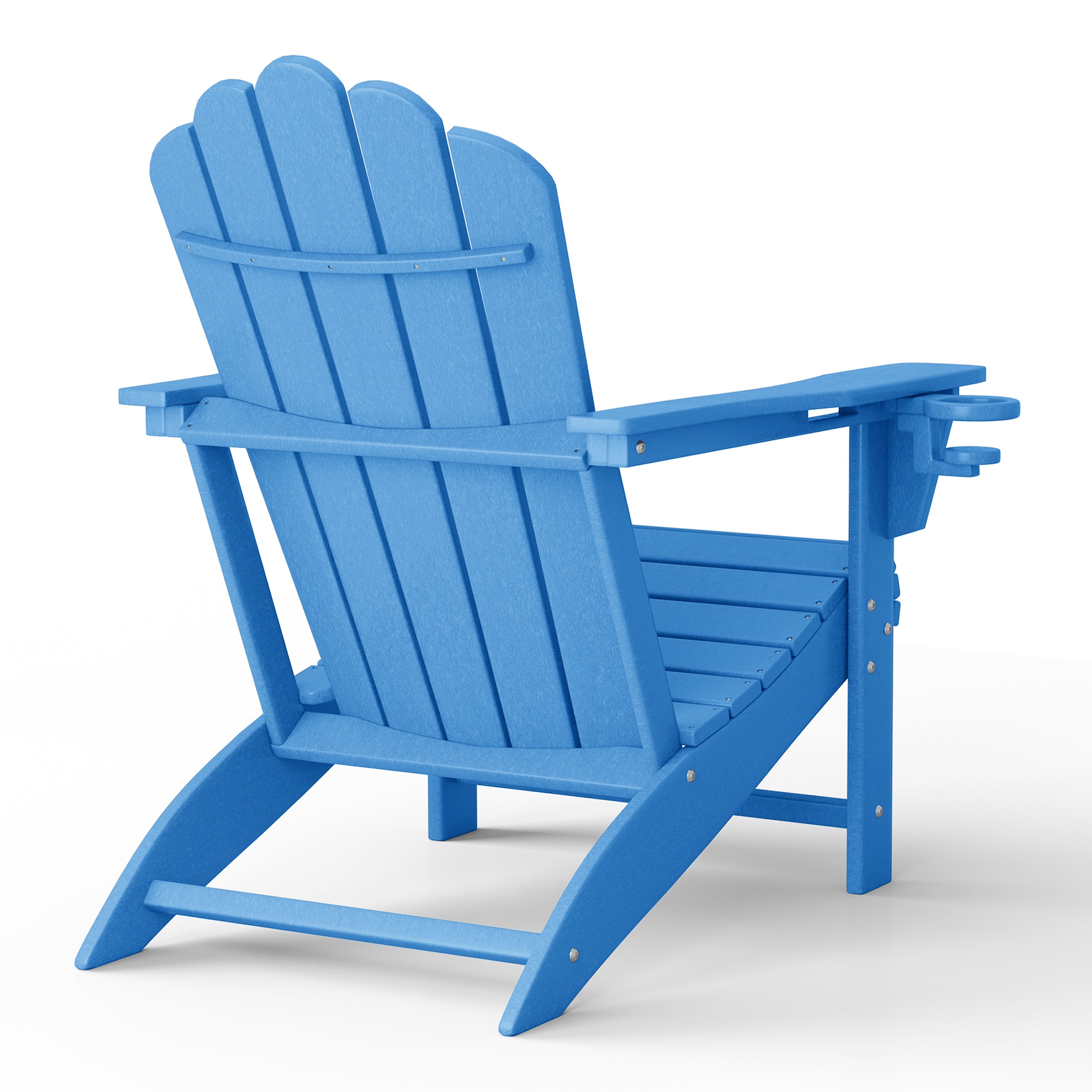 Lakeview Outdoor Patio HDPE Adirondack Chairs With Cup Holders (Set of 8)