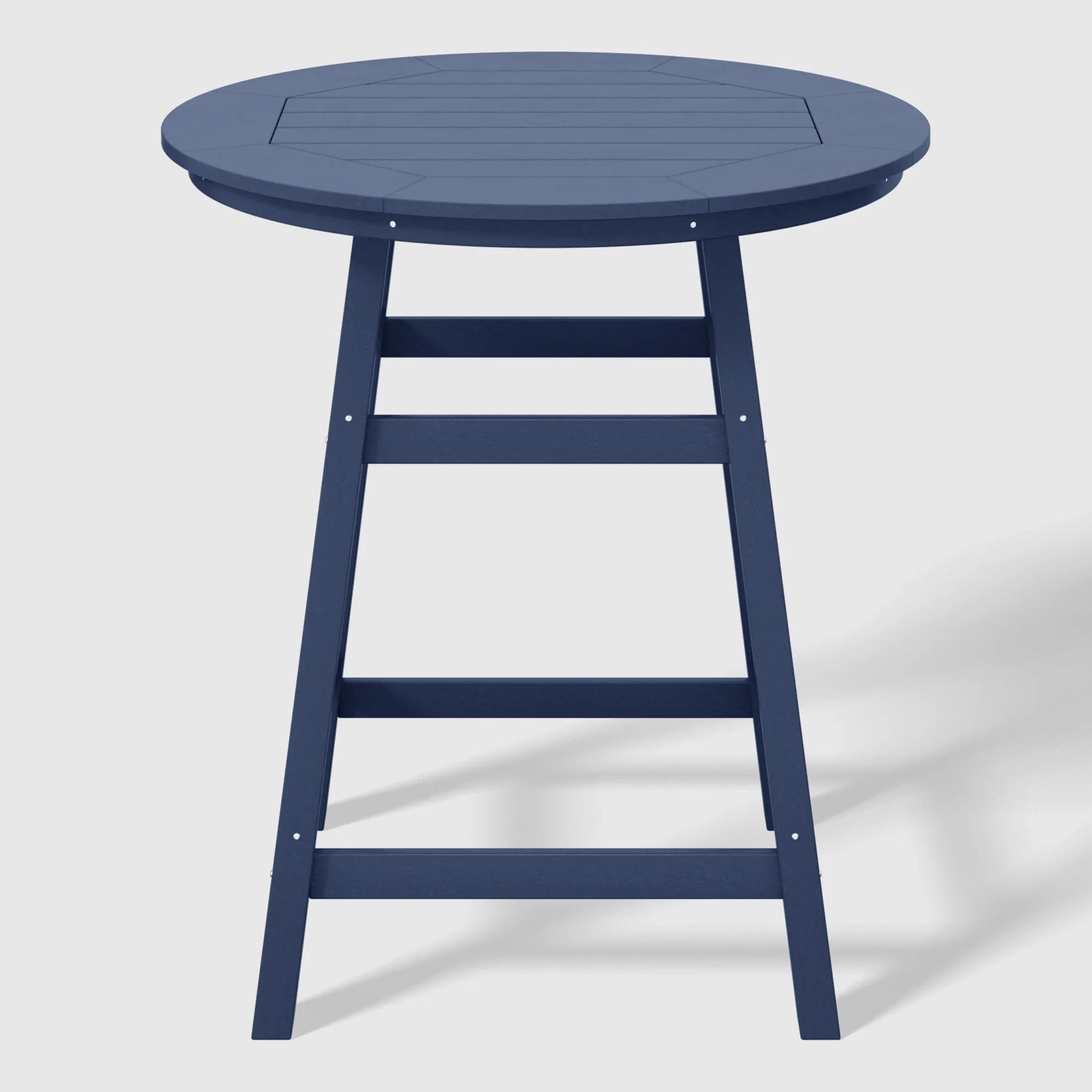 Paradise 5-Piece HDPE Outdoor Patio Dining Bar Bistro Table Set with Counter High Round Bar Stools