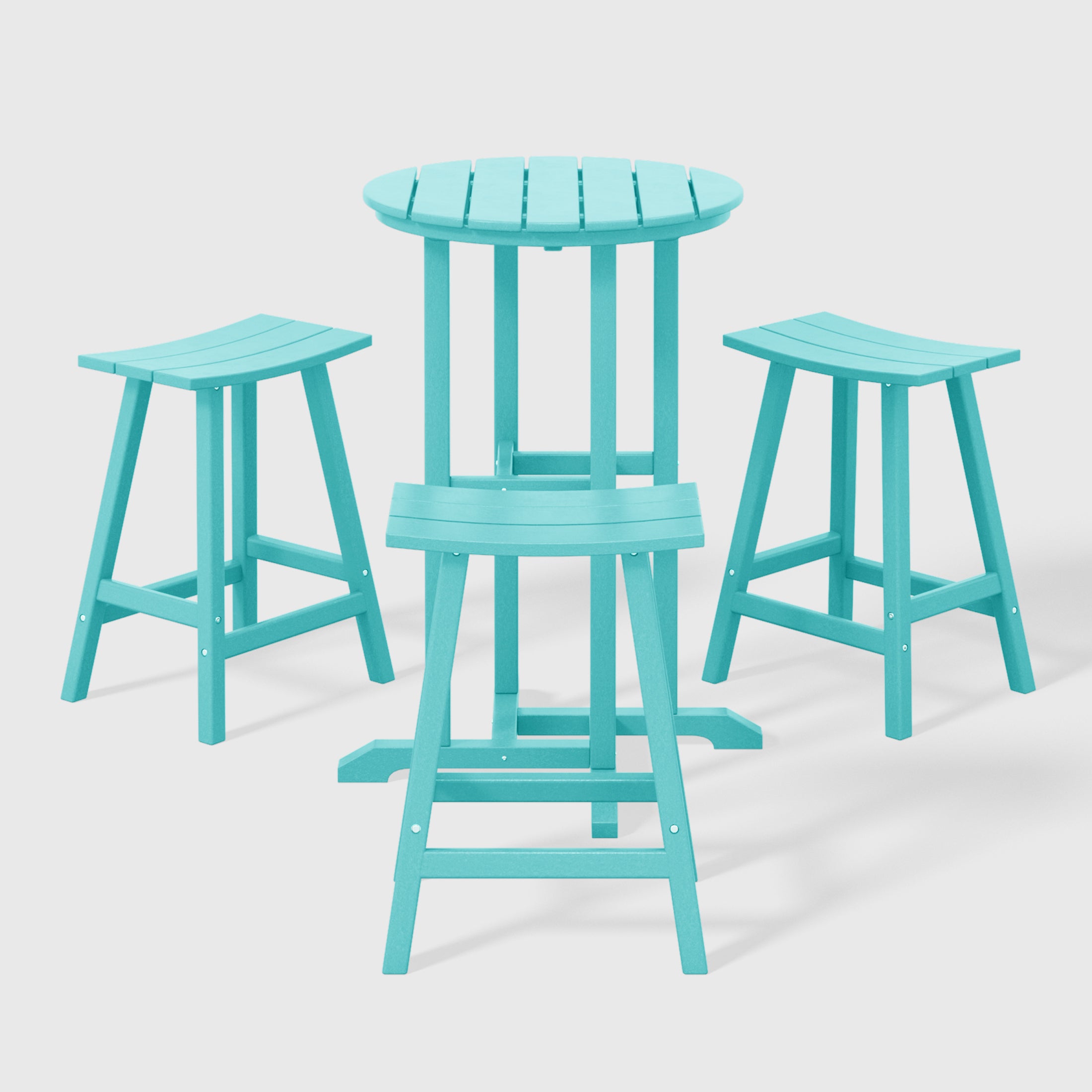 Paradise Outdoor Patio Counter Height Bar Stools Bistro Bar Table 4-Piece Set