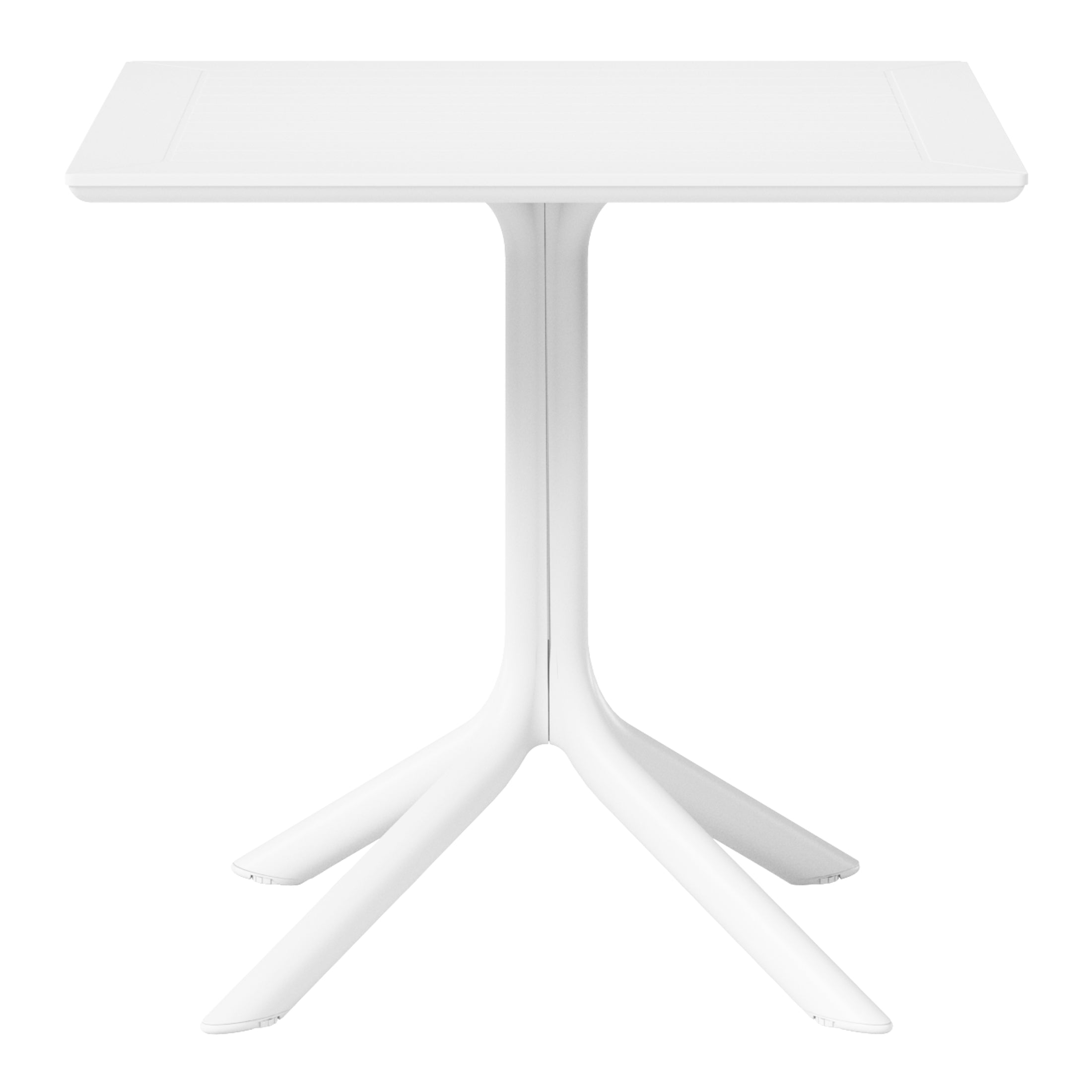 Sunshine 31.5" Square Outdoor Plastic Resin Patio Dining Table for 4