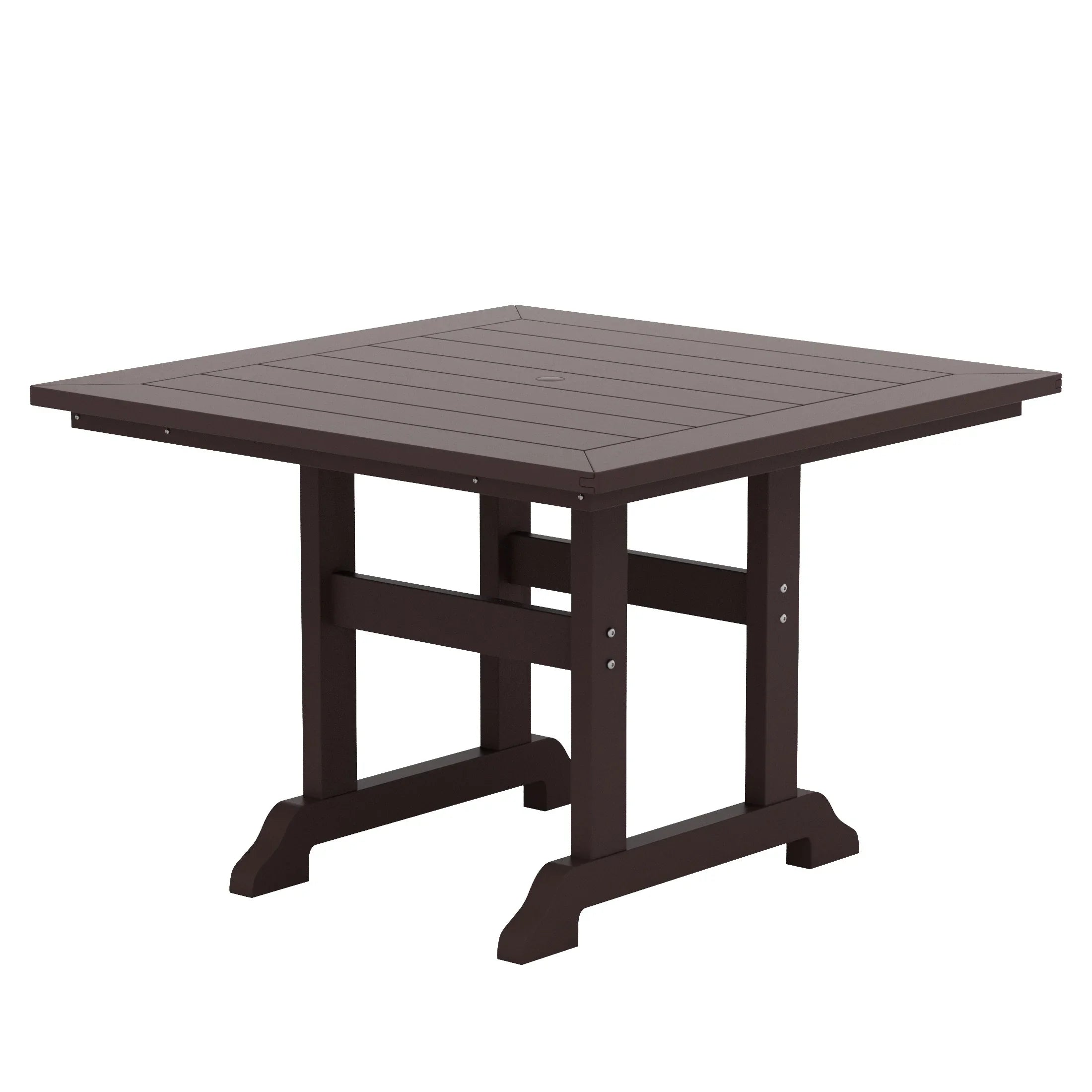 Paradise 5-Piece HDPE Square Patio Dining Table Set with Foldable Chairs