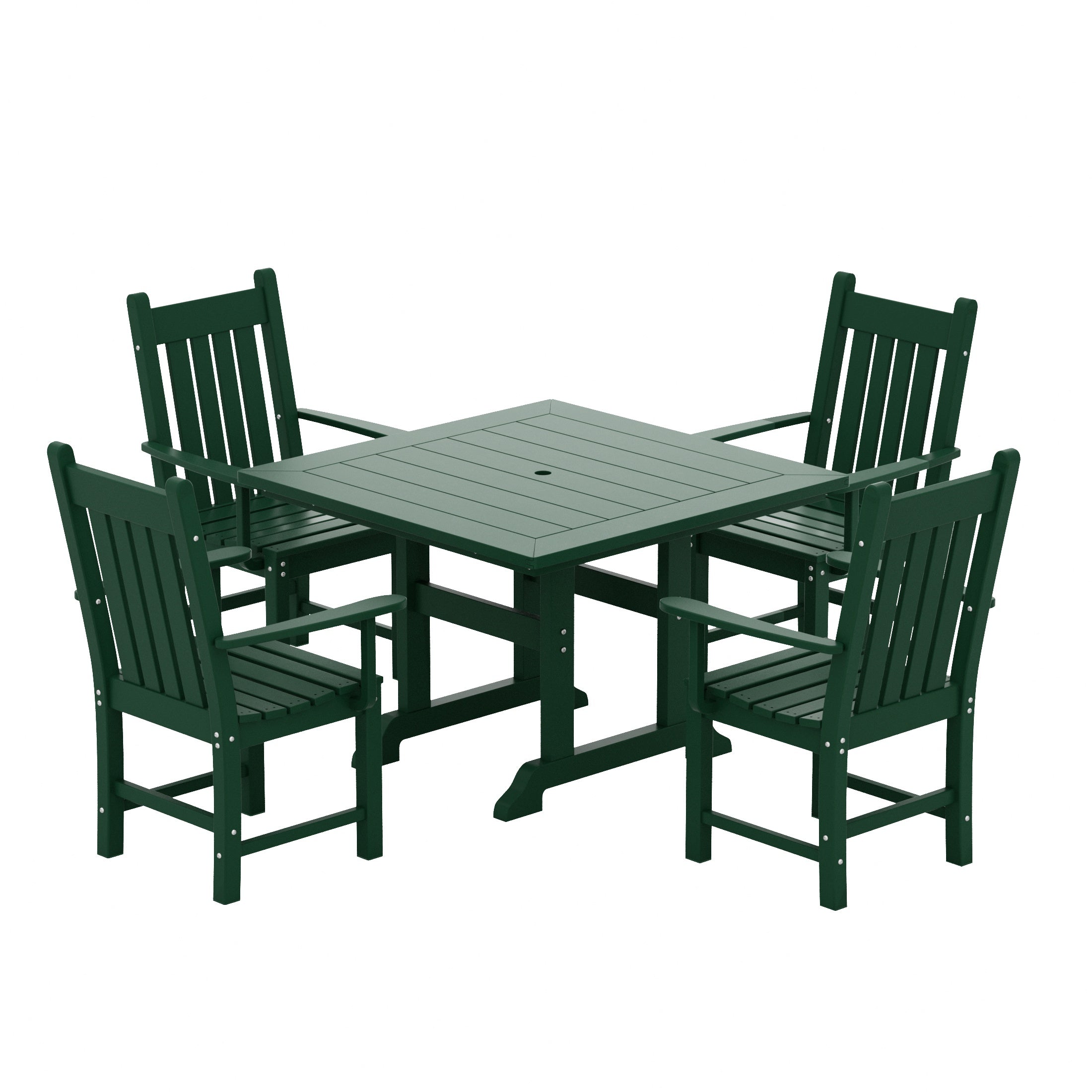 Paradise 5 Piece Outdoor Patio Dining Set Outdoor Square Table and Armchair Set