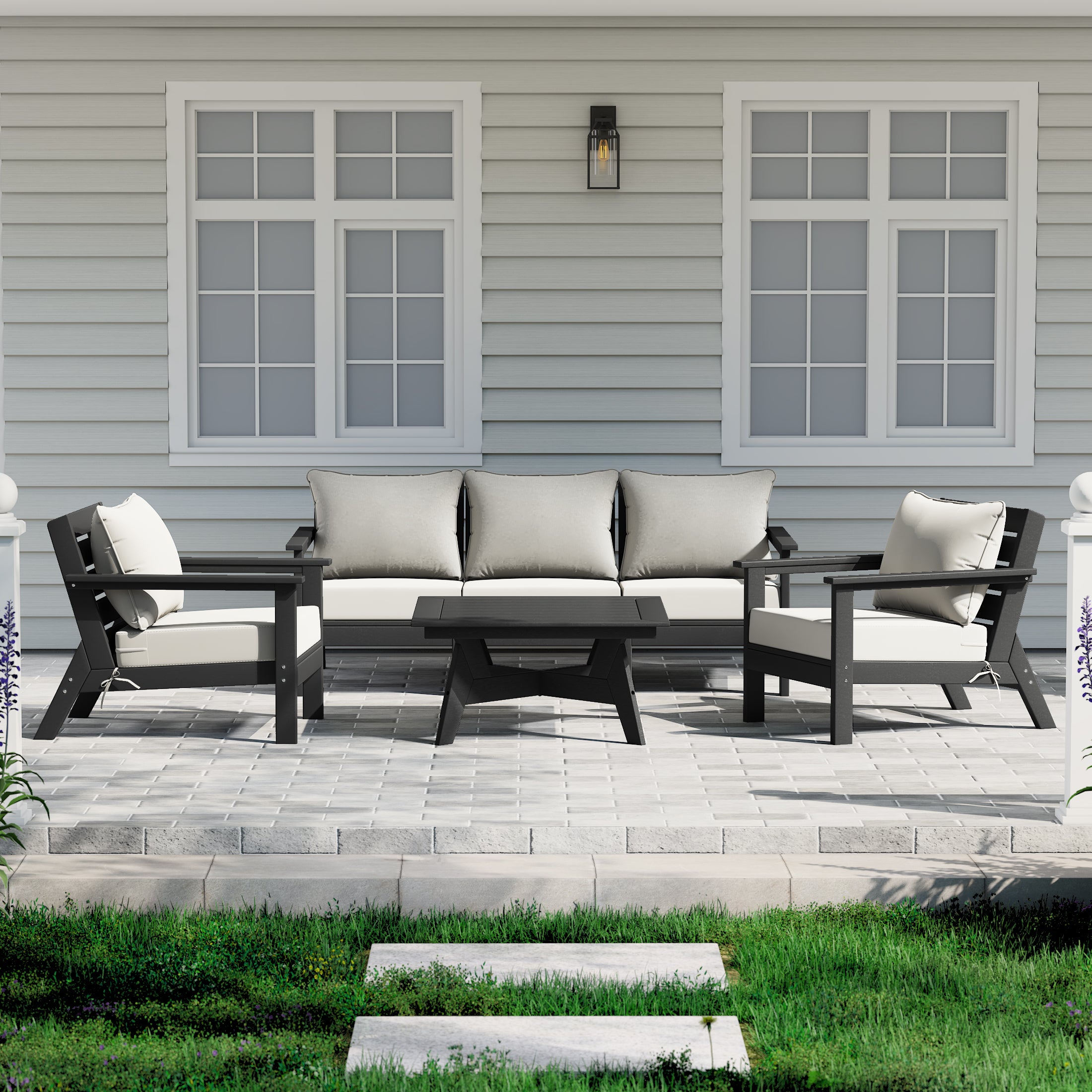 Portsmouth Outdoor 6-Piece Modular Sectional Patio Furniture Sofa Set